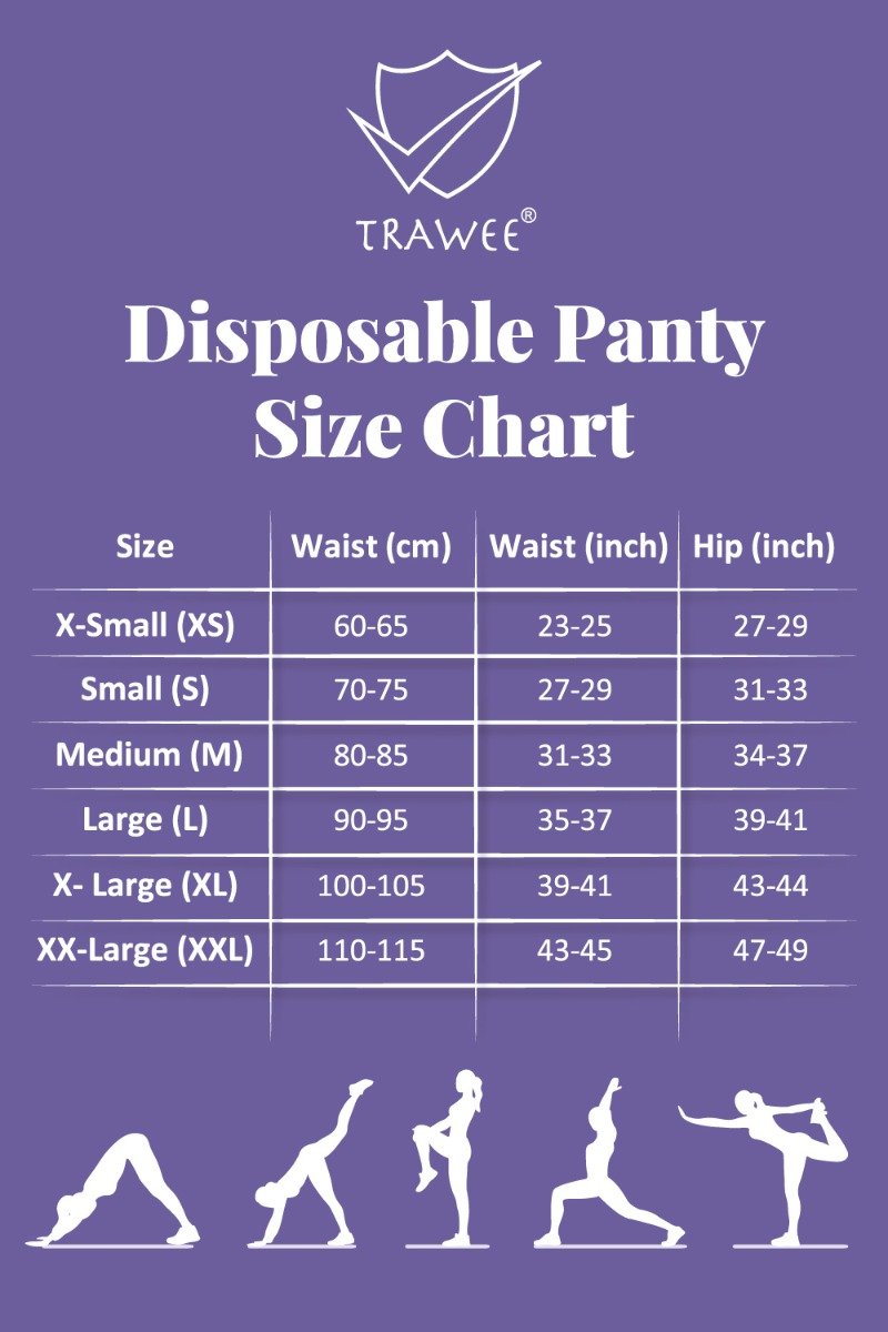 Trawee-PP Disposable Period Panty Medium, 5 Count, Pack of 1 Trawee-PP Disposable Period Panty Medium, 5 Count, Pack of 1