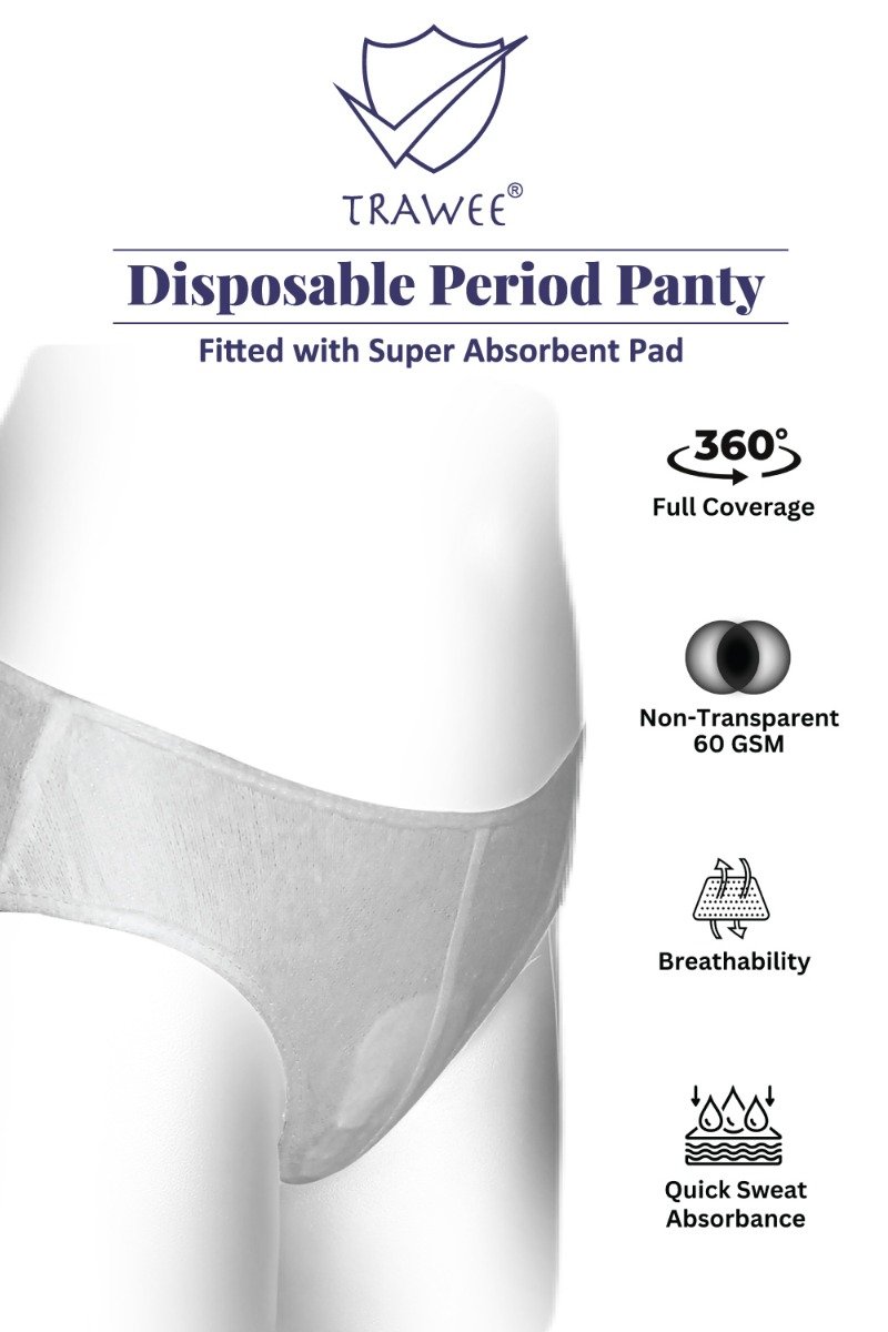 Trawee-PP Disposable Period Panty Large, 5 Count, Pack of 1 Trawee-PP Disposable Period Panty Large, 5 Count, Pack of 1