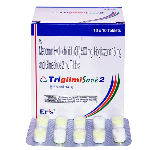 Triglimisave 2 Tablet 10's, Pack of 10 TABLETS