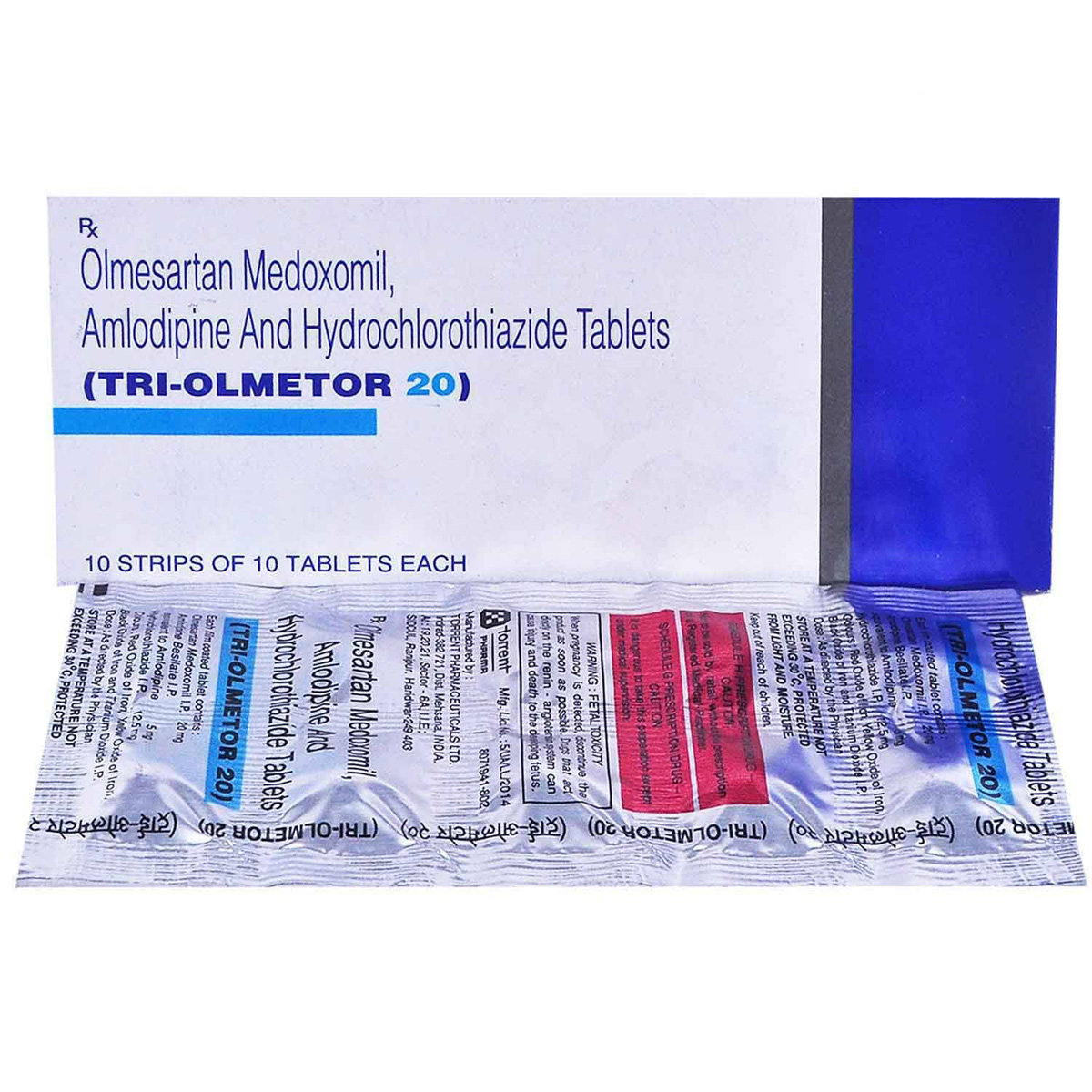 Tri-Olmetor 20 Tablet 10's, Pack of 10 TabletS Tri-Olmetor 20 Tablet 10's, Pack of 10 TabletS