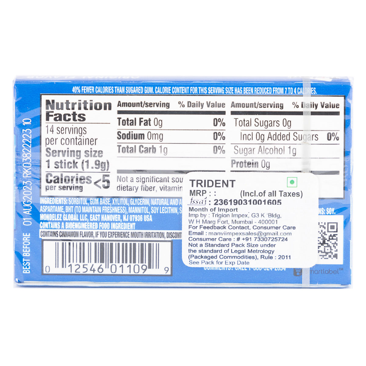 Trident Sugarfree Original Flavour, 14 Sticks, Pack of 1 Trident Sugarfree Original Flavour, 14 Sticks, Pack of 1