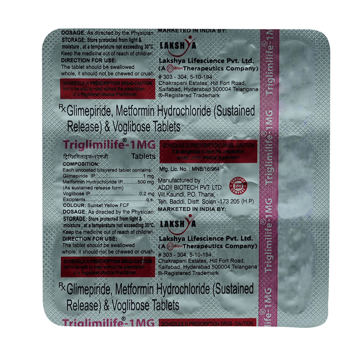 Triglimilife 1 Tablet 15's, Pack of 15 TabletS Triglimilife 1 Tablet 15's, Pack of 15 TabletS