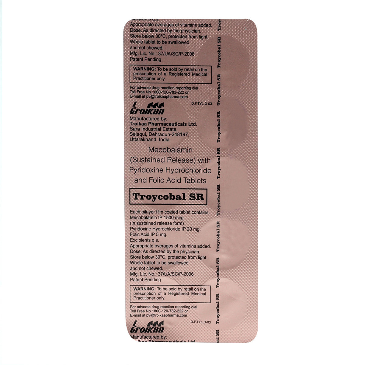 Troycobal SR Tablet 10's, Pack of 10 Troycobal SR Tablet 10's, Pack of 10