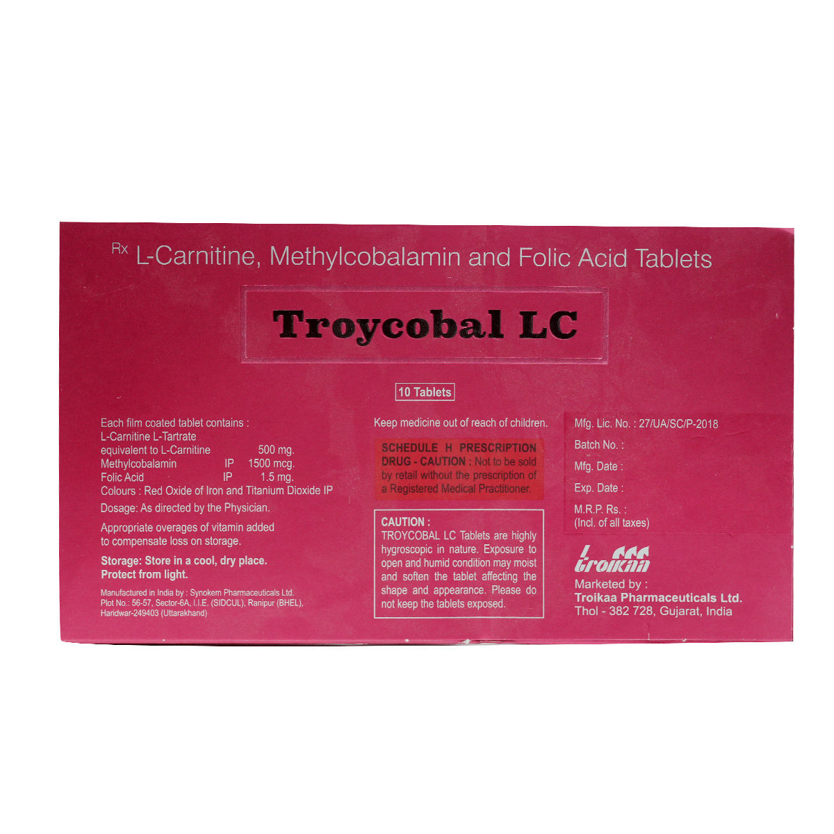 Troycobal LC Tablet 10's, Pack of 10 TABLETS Troycobal LC Tablet 10's, Pack of 10 TABLETS