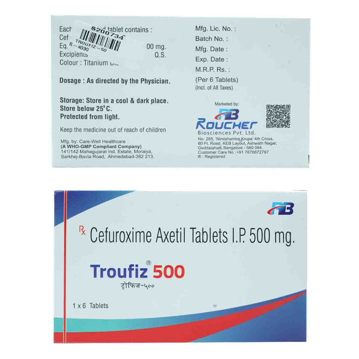 Troufiz 500 mg Tablet 6's, Pack of 6 TabletS Troufiz 500 mg Tablet 6's, Pack of 6 TabletS