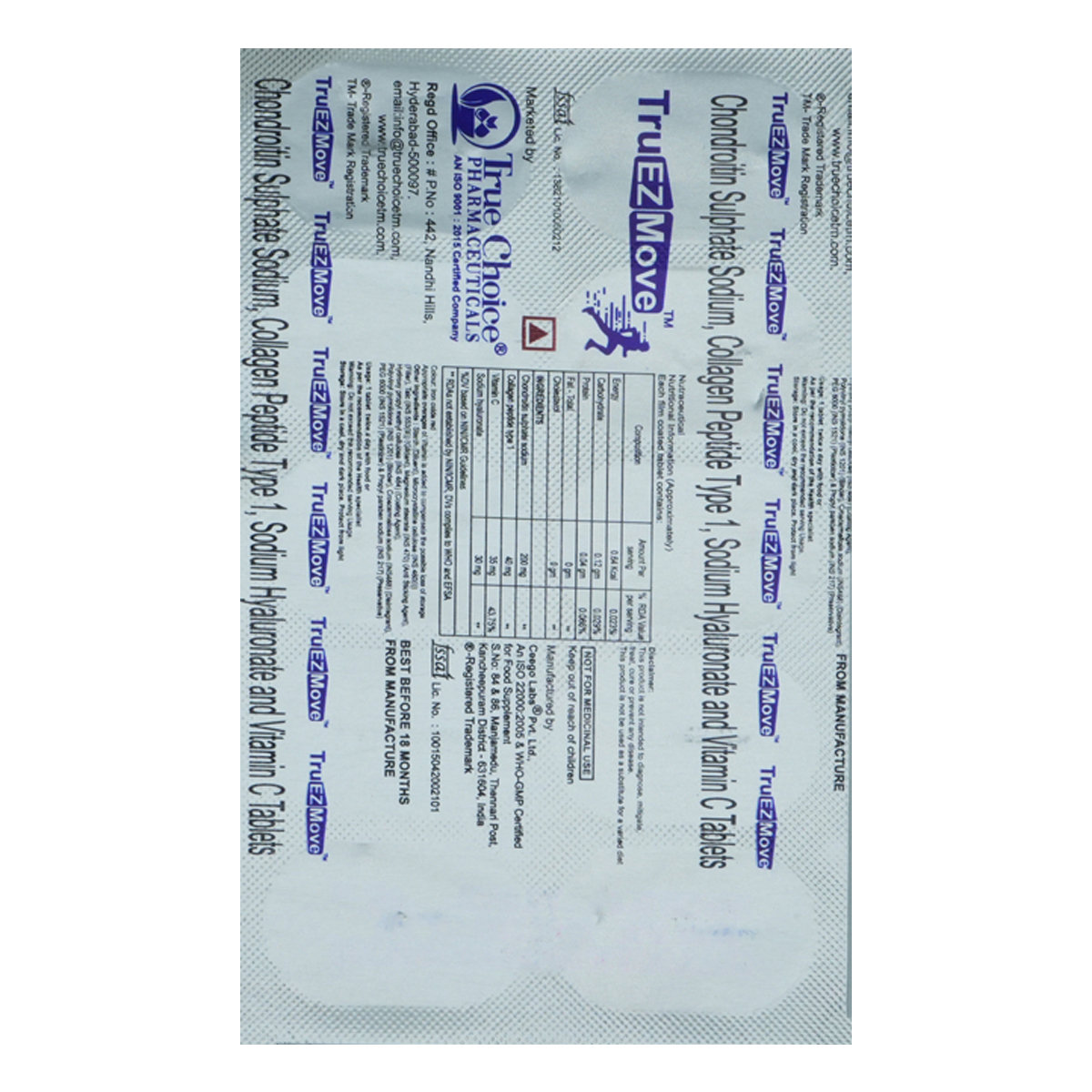 Truezmove Tablet 10's, Pack of 10 TabletS Truezmove Tablet 10's, Pack of 10 TabletS