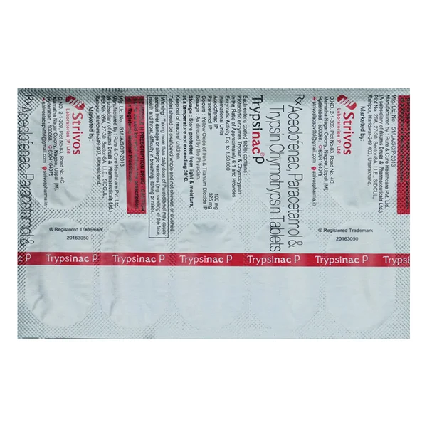 Trypsinac P Tablet 10's, Pack of 10 TabletS