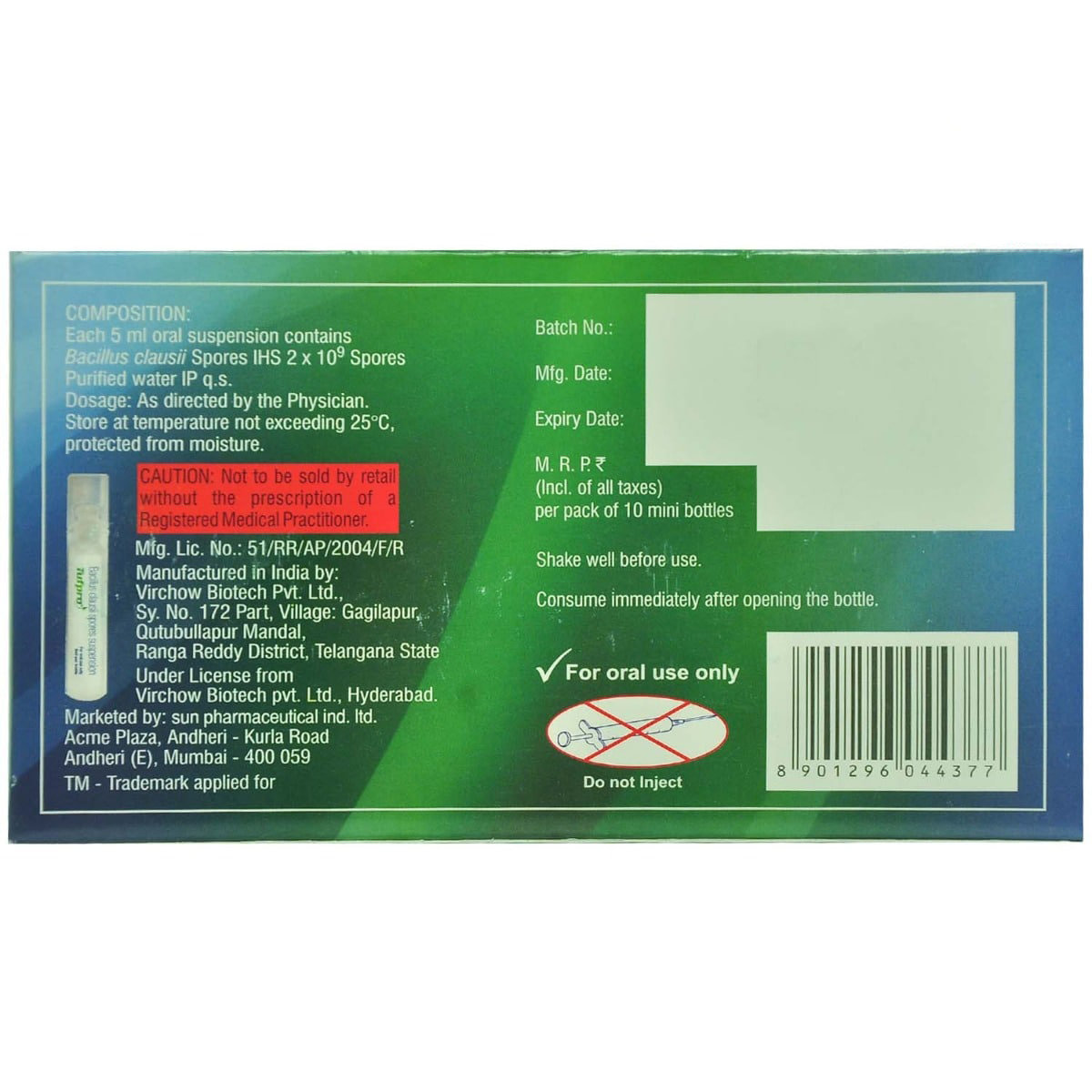 Tufpro Suspension 10x5 ml, Pack of 10 SUSPENSIONS Tufpro Suspension 10x5 ml, Pack of 10 SUSPENSIONS