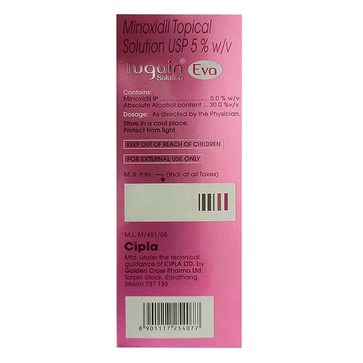 Tugain Eva 5% Topical Solution 60 ml, Pack of 1 Solution Tugain Eva 5% Topical Solution 60 ml, Pack of 1 Solution