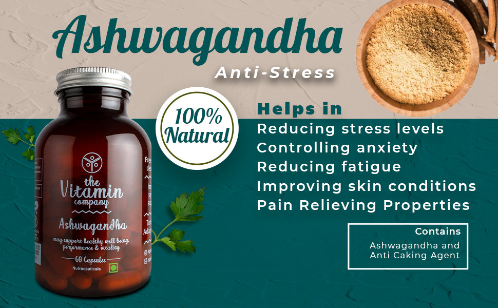 The Vitamin Company Ashwagandha, 60 Capsules, Pack of 1 The Vitamin Company Ashwagandha, 60 Capsules, Pack of 1