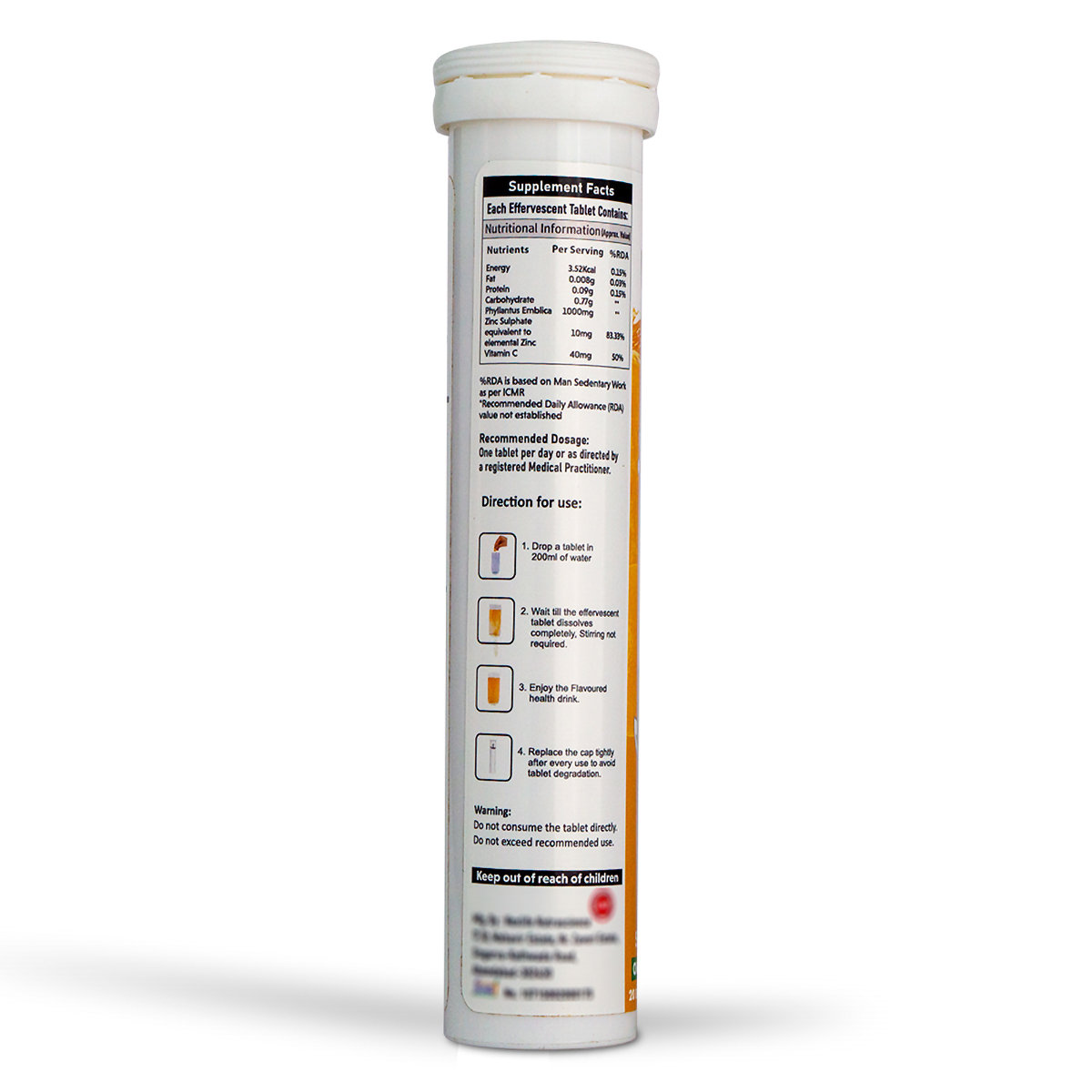 The Vitamin Company Immunity Vitamin C & Zinc Sugar Free Orange Flavour, 20 Effervescent Tablet, Pack of 1 The Vitamin Company Immunity Vitamin C & Zinc Sugar Free Orange Flavour, 20 Effervescent Tablet, Pack of 1