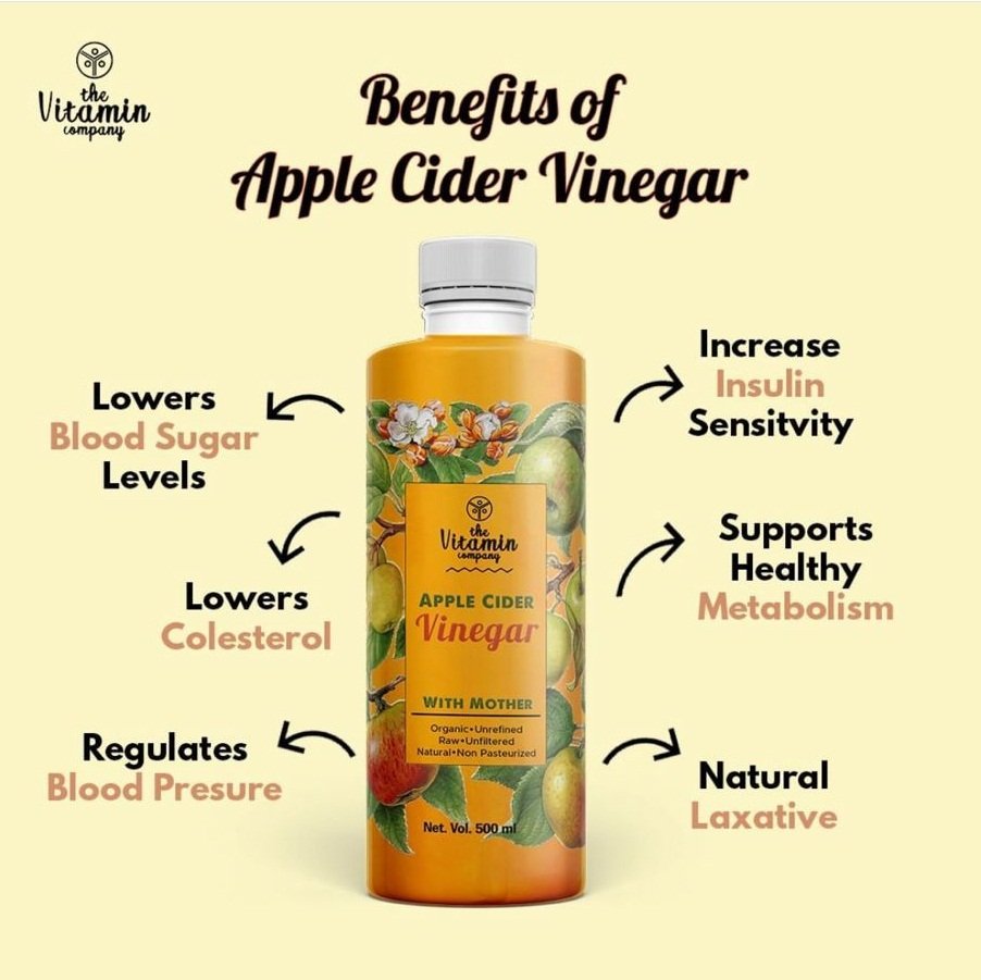 The Vitamin Company Apple Cider Vinegar with Ginger Garlic Lemon & Honey, 500 ml, Pack of 1 The Vitamin Company Apple Cider Vinegar with Ginger Garlic Lemon & Honey, 500 ml, Pack of 1
