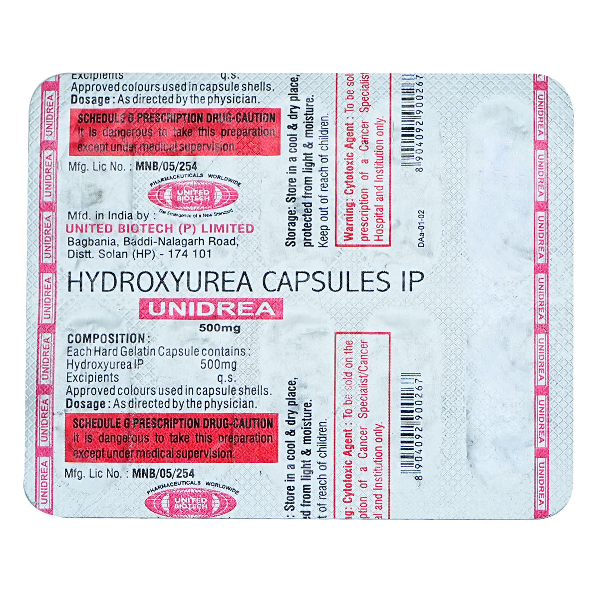 Buy Unidrea 500 mg Capsule 10's Online