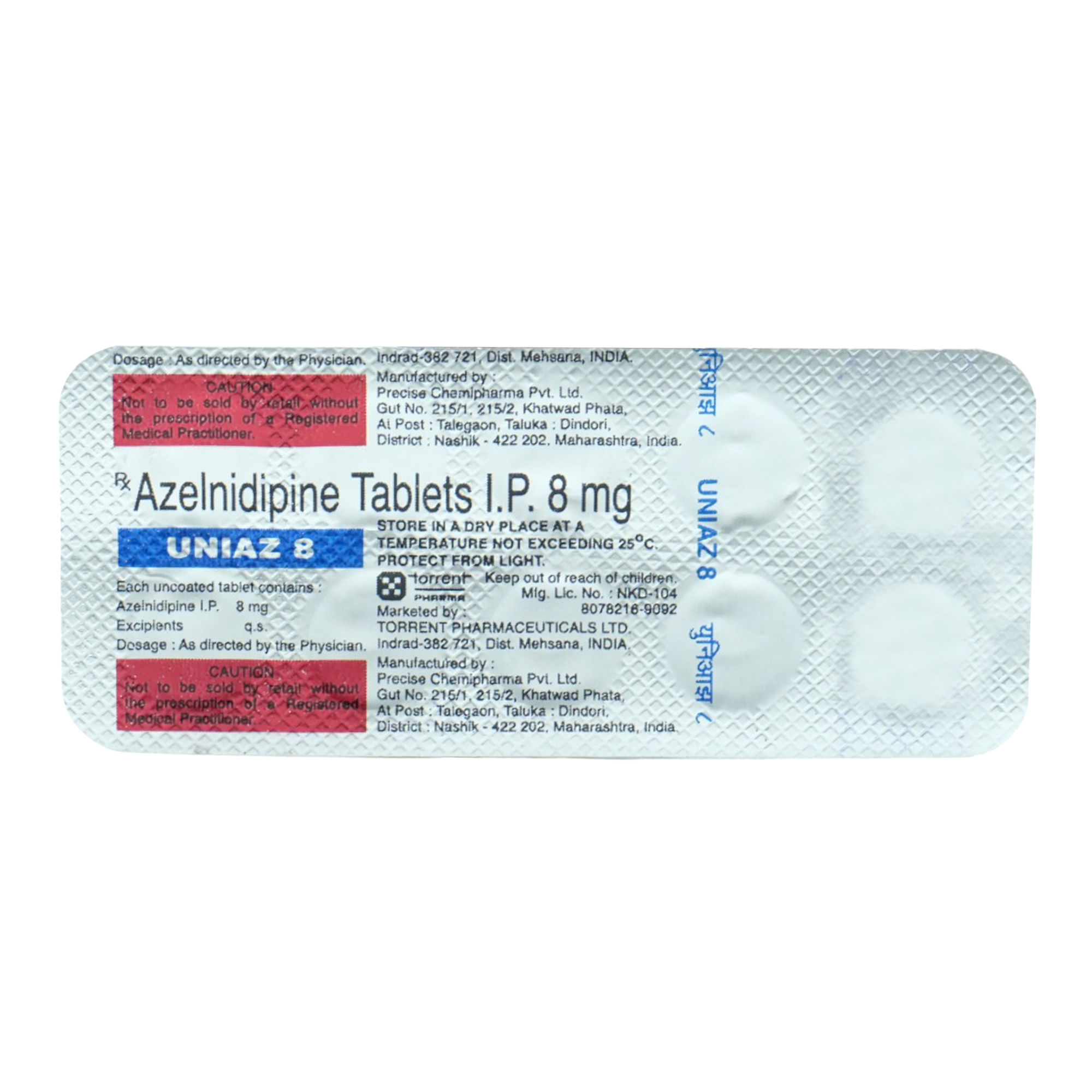 Buy Uniaz 8 mg Tablet 10's Online