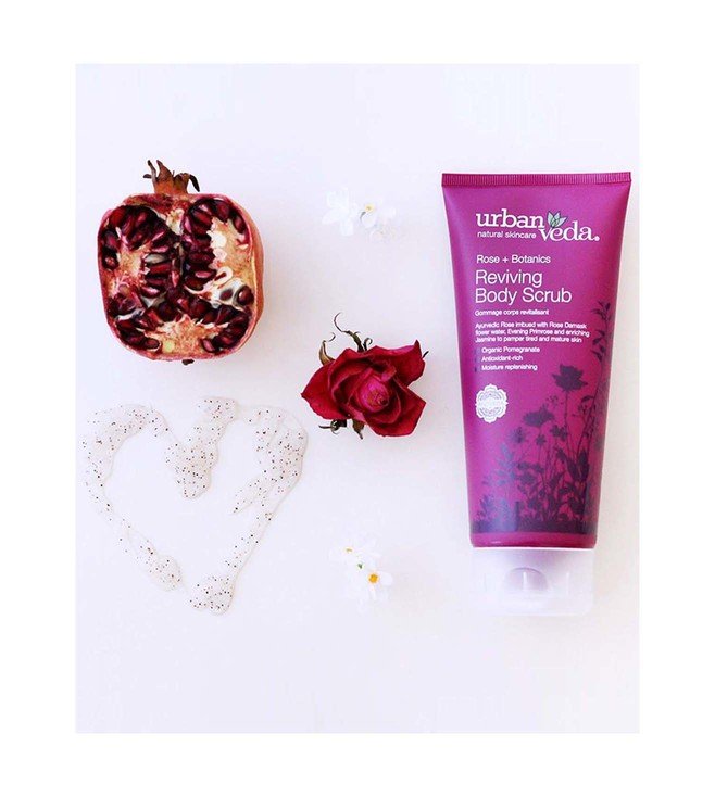 Urban Veda Reviving Body Scrub 200 ml | Rose, Rose Damask Flower Water, Primrose, Jasmine | Gentle Cleansing | Replenish, Moisturise, Restores | For Tired & Mature Skin, Pack of 1 Urban Veda Reviving Body Scrub 200 ml | Rose, Rose Damask Flower Water, Primrose, Jasmine | Gentle Cleansing | Replenish, Moisturise, Restores | For Tired & Mature Skin, Pack of 1