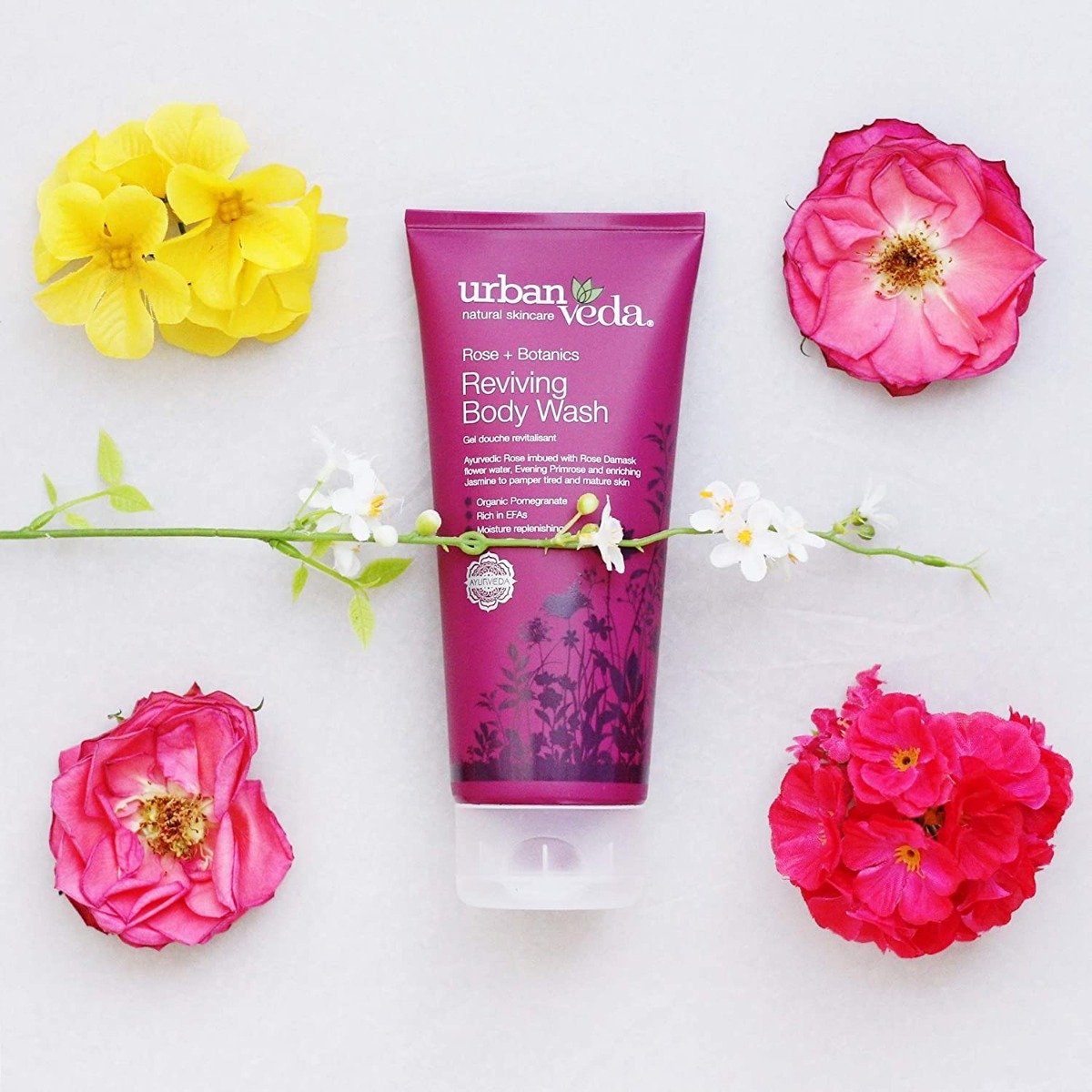 Urban Veda Reviving Rose Body Wash, 200 ml | Pomegranate, Evening Primrose, Rose Damask And Jasmine | Gentle Cleansing | Retain Moisture | For Taut And Tired Skin, Pack of 1 Urban Veda Reviving Rose Body Wash, 200 ml | Pomegranate, Evening Primrose, Rose Damask And Jasmine | Gentle Cleansing | Retain Moisture | For Taut And Tired Skin, Pack of 1