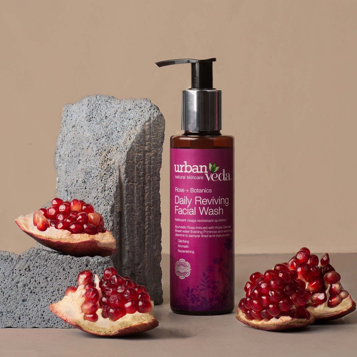 Urban Veda Daily Reviving Facial Wash 150 ml | Rose, Rose Damask Flower Water, Primrose, Jasmine | Clarigying & Replenishing | For Tired & Mature Skin, Pack of 1 Urban Veda Daily Reviving Facial Wash 150 ml | Rose, Rose Damask Flower Water, Primrose, Jasmine | Clarigying & Replenishing | For Tired & Mature Skin, Pack of 1