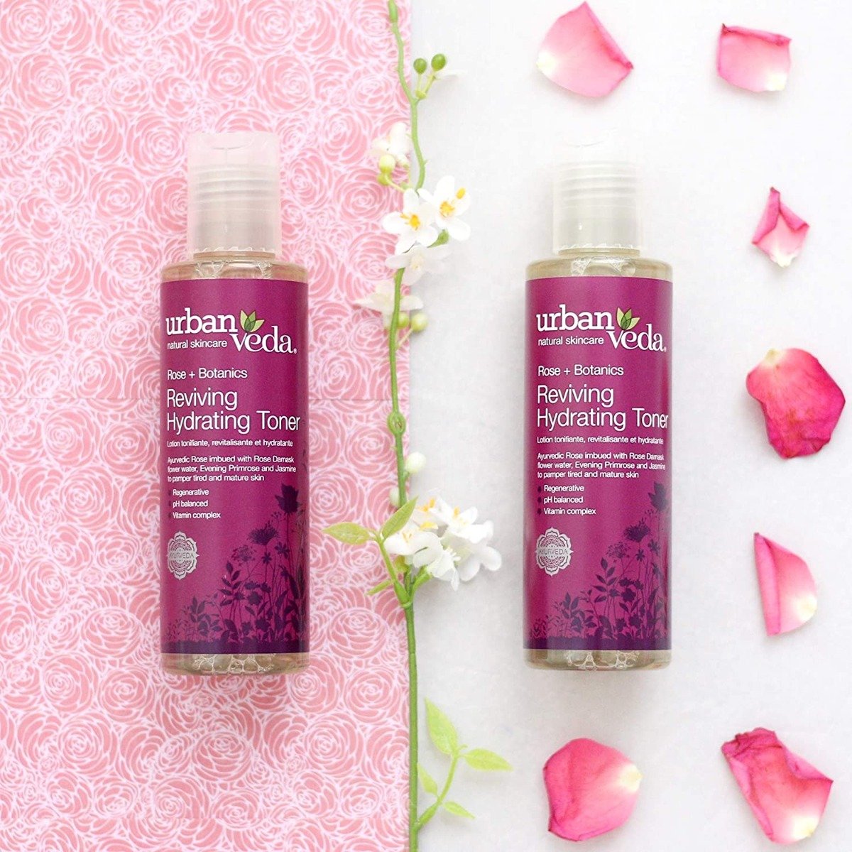 Urban Veda Reviving Hydrating Toner 150 ml | Rose, Rose Damask Flower Water, Primrose, Jasmine | Regenerate & Improve Complexion | pH Balanced | For Tired & Mature Skin, Pack of 1 Urban Veda Reviving Hydrating Toner 150 ml | Rose, Rose Damask Flower Water, Primrose, Jasmine | Regenerate & Improve Complexion | pH Balanced | For Tired & Mature Skin, Pack of 1