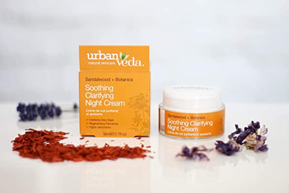 Urban Veda Soothing Sandalwood Night Cream 50 ml | Sandalwood, Clary Sage & Palmarosa | Fights Dehydration | Carifies Skin, Pack of 1 Urban Veda Soothing Sandalwood Night Cream 50 ml | Sandalwood, Clary Sage & Palmarosa | Fights Dehydration | Carifies Skin, Pack of 1