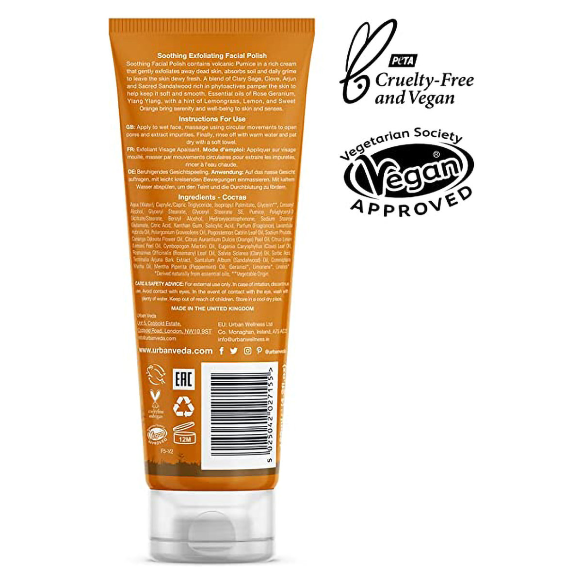 Urban Veda Soothing Exfoliating Facial Polish 125 ml | Sandalwood, Palmarosa, Ylang Ylang | Helps To Clarify, Uplift & Retexture Skin, Pack of 1 Urban Veda Soothing Exfoliating Facial Polish 125 ml | Sandalwood, Palmarosa, Ylang Ylang | Helps To Clarify, Uplift & Retexture Skin, Pack of 1