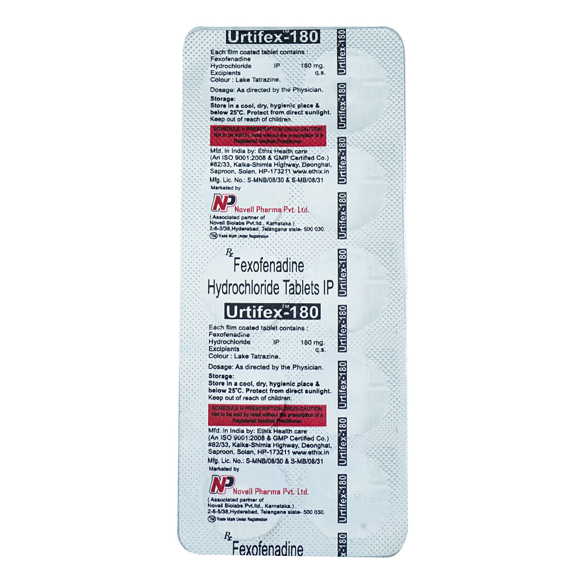 Urtifex-180 Tablet 10's, Pack of 10 TABLETS Urtifex-180 Tablet 10's, Pack of 10 TABLETS