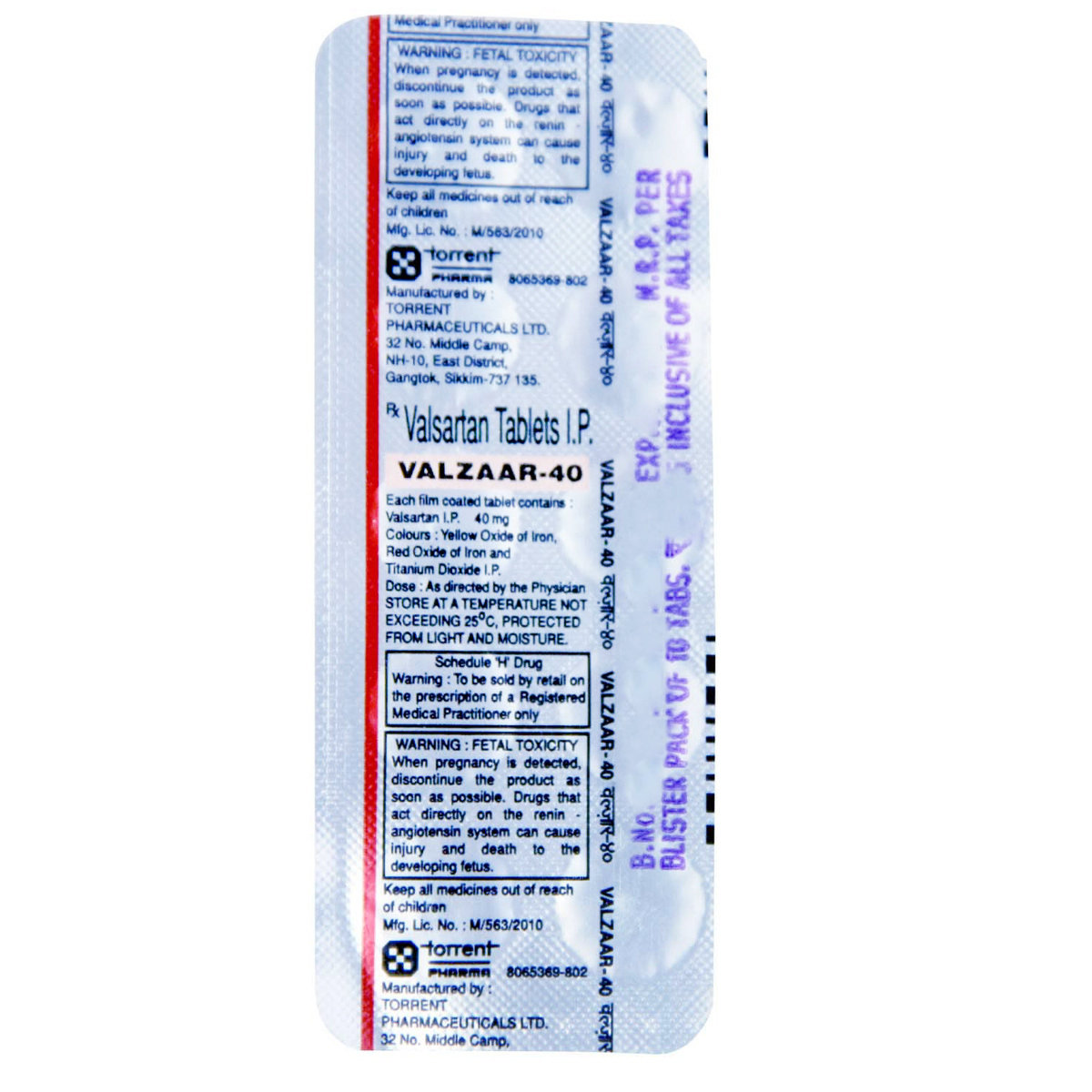 Valzaar 40 Tablet 10's, Pack of 10 TABLETS Valzaar 40 Tablet 10's, Pack of 10 TABLETS