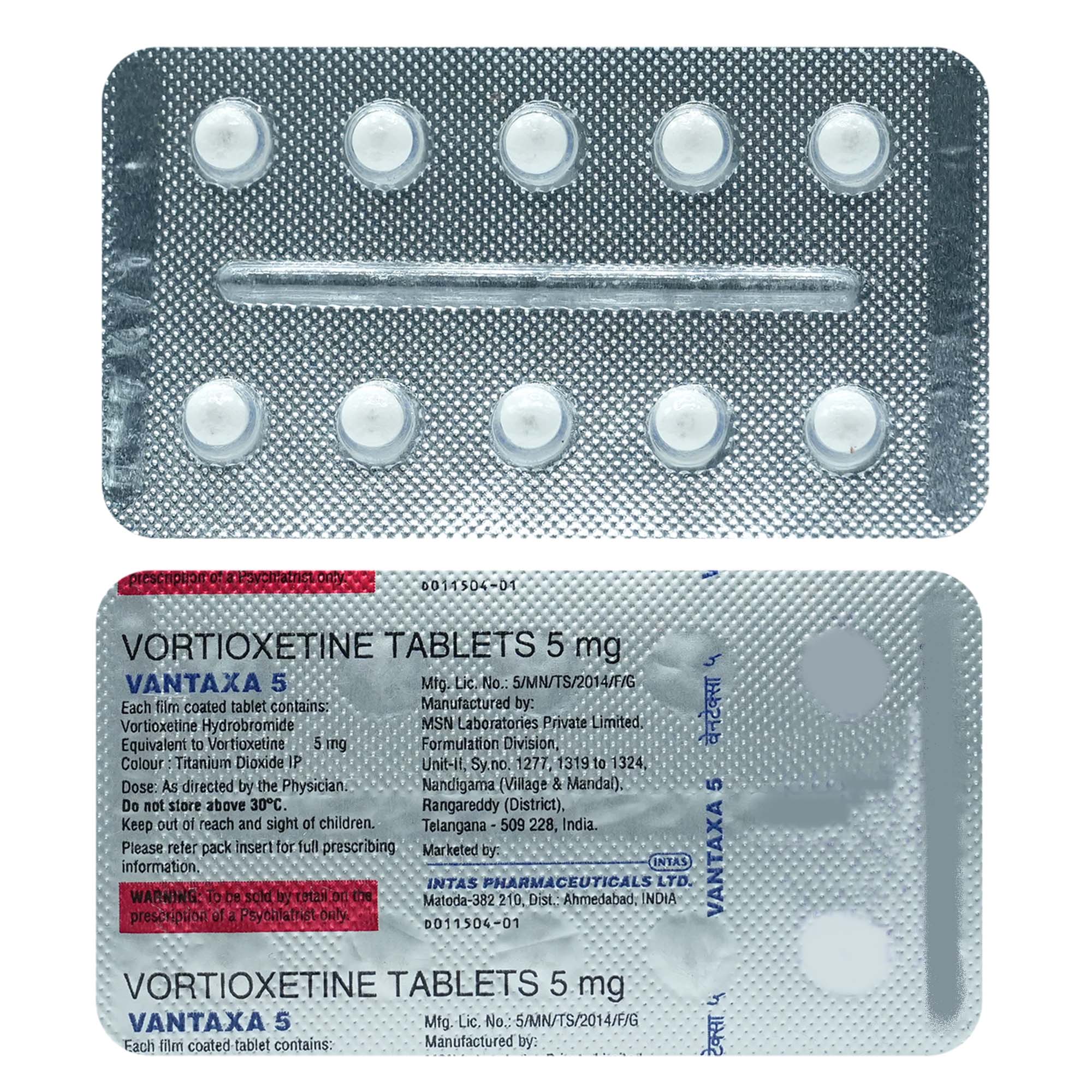 Vantaxa 5 Tablet 10's, Pack of 10 TabletS Vantaxa 5 Tablet 10's, Pack of 10 TabletS