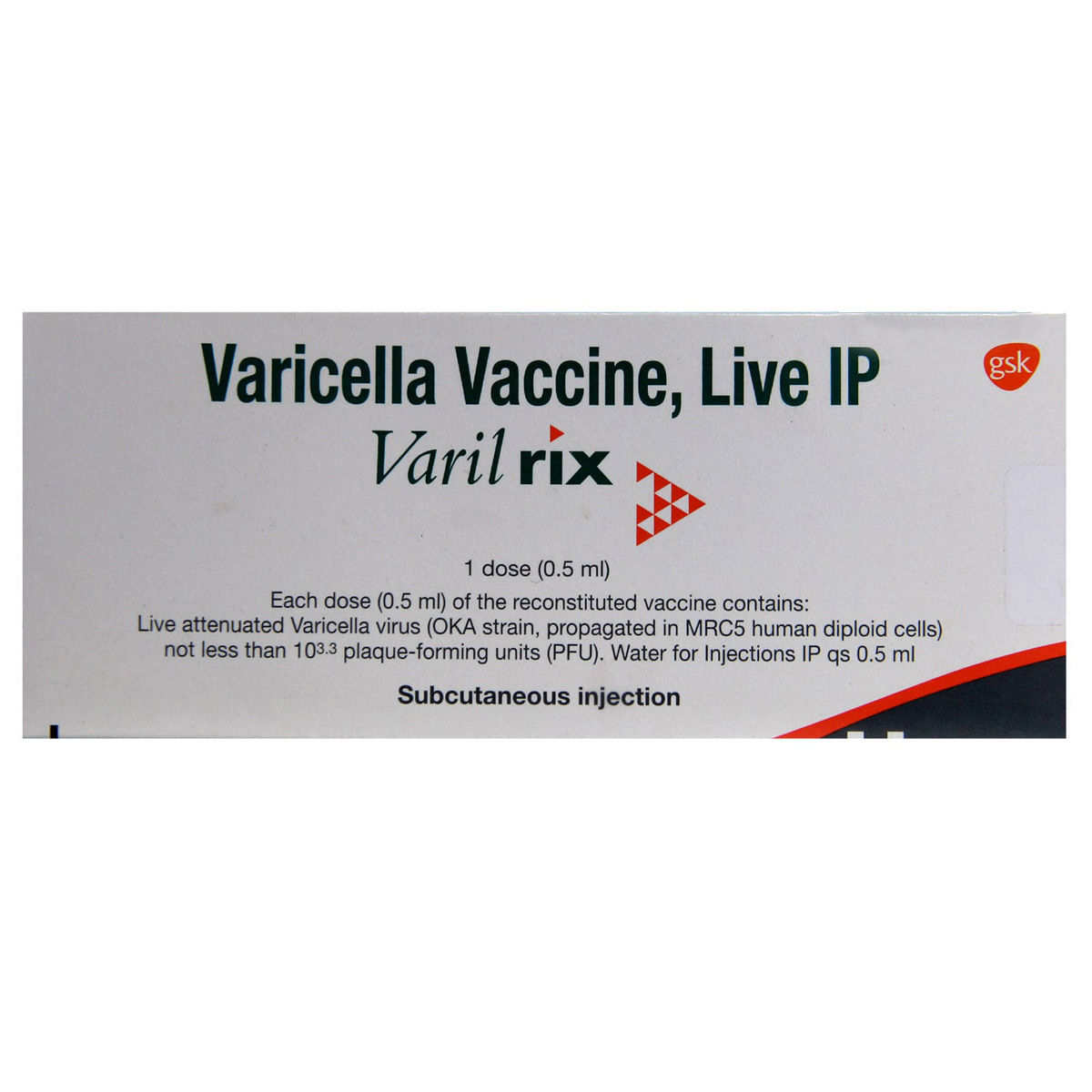 Buy VARILRIX VACCINE INJECTION 0.5ML Online