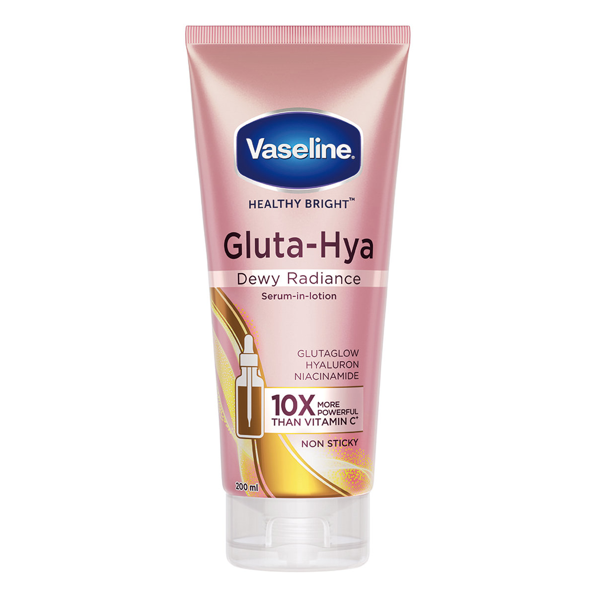 Vaseline Gluta-Hya Dewy Radiance Serum-in-Lotion 200 ml | Glutaglow, Hyaluron & Niacinamide | For Brighter Skin From Ist Use | Non Sticky Formula, Pack of 1 Vaseline Gluta-Hya Dewy Radiance Serum-in-Lotion 200 ml | Glutaglow, Hyaluron & Niacinamide | For Brighter Skin From Ist Use | Non Sticky Formula, Pack of 1