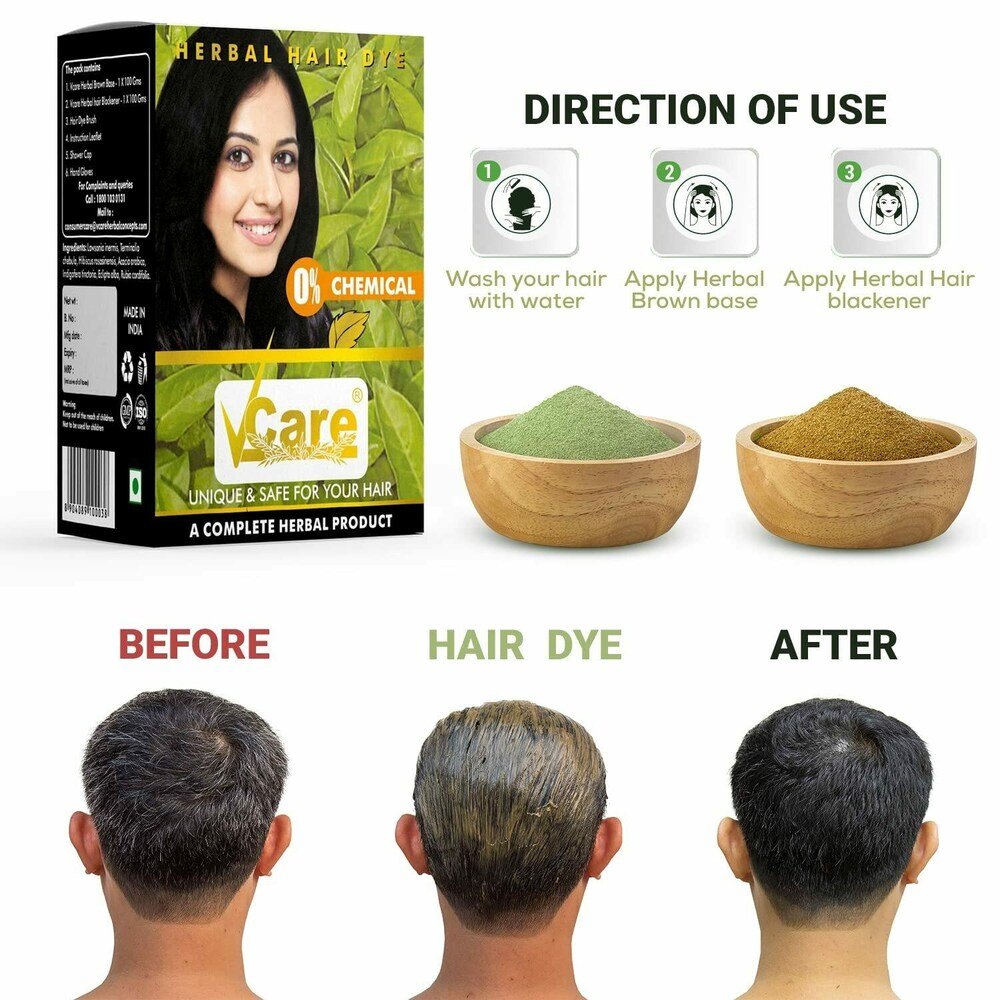 Vcare Herbal Hair Dye, 200 gm, Pack of 1 Vcare Herbal Hair Dye, 200 gm, Pack of 1