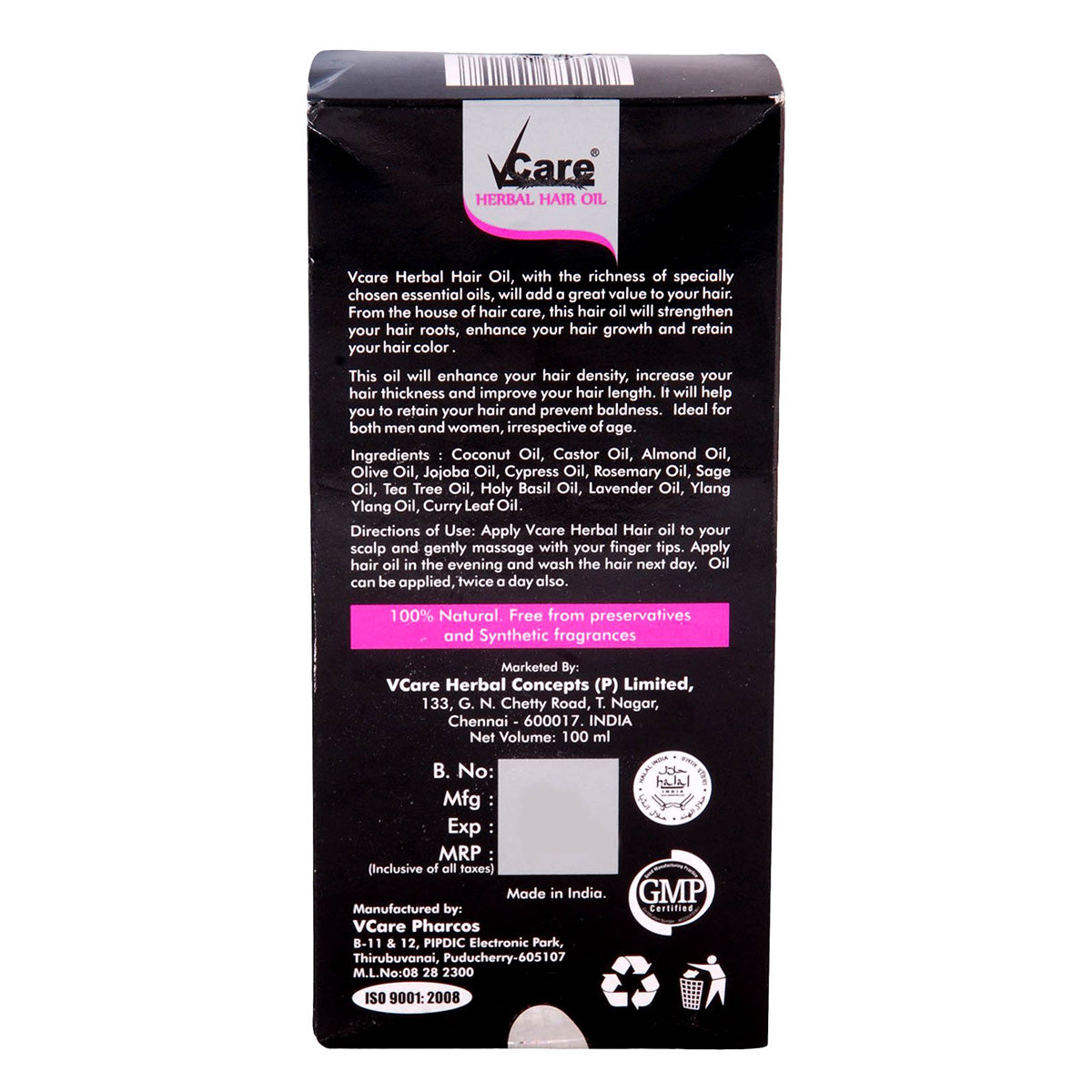 Vcare Herbal Hair Oil, 100 ml, Pack of 1 Vcare Herbal Hair Oil, 100 ml, Pack of 1