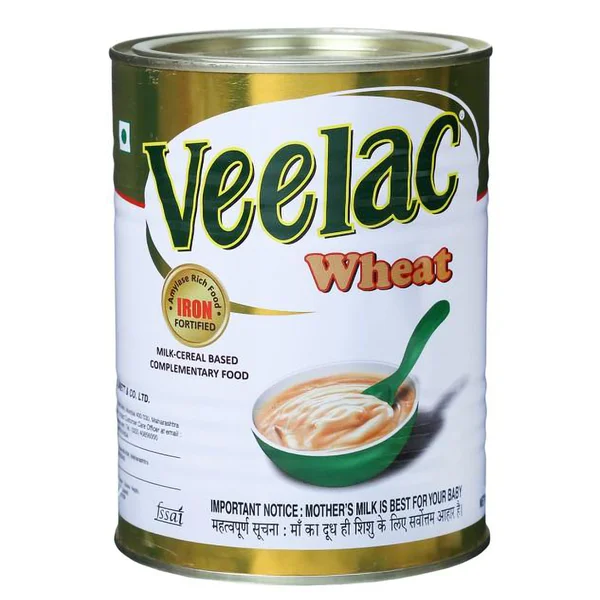 Veelac Wheat Powder Baby Cereal, 400 gm Tin, Pack of 1