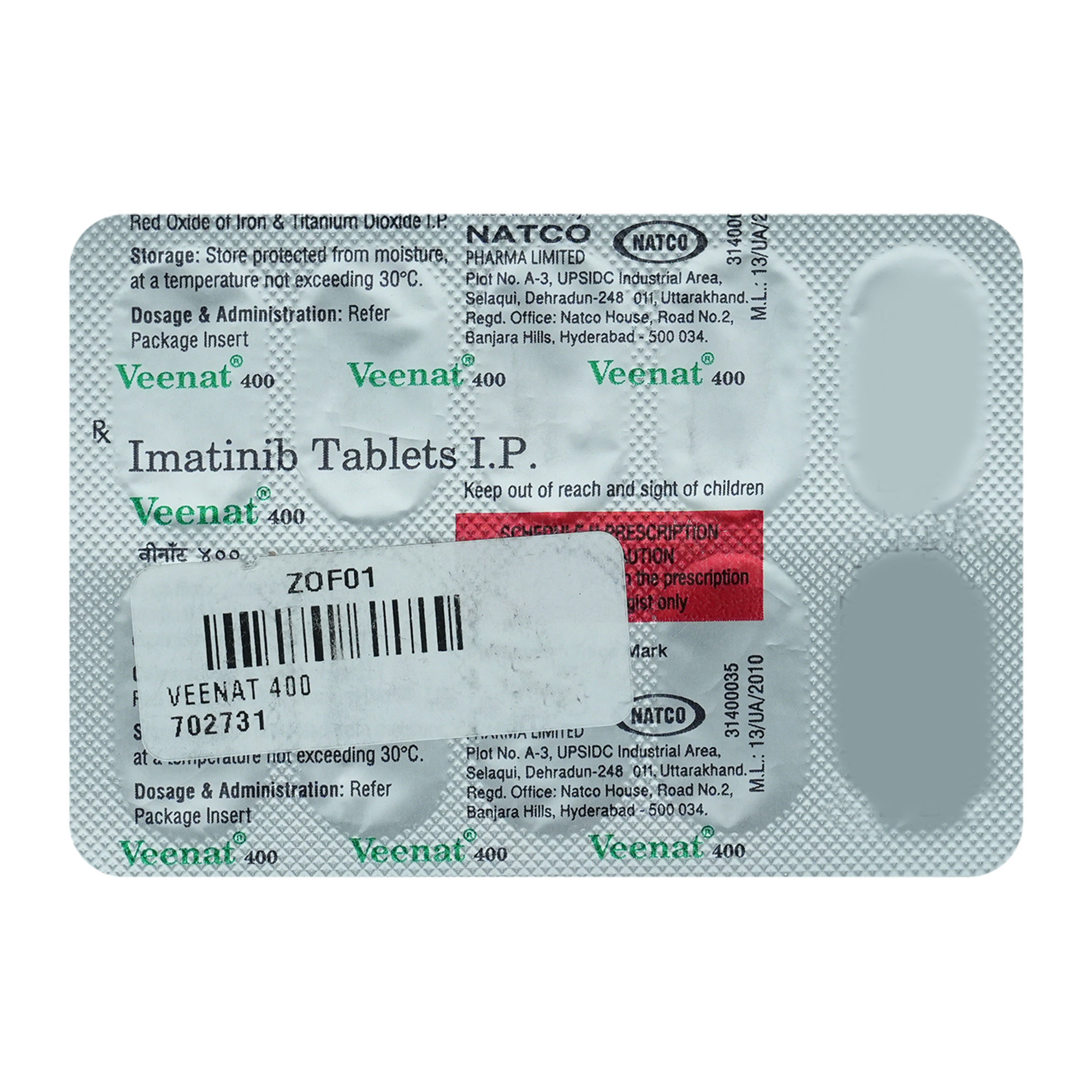 Veenat 400 mg Tablet 10's, Pack of 10 TABLETS Veenat 400 mg Tablet 10's, Pack of 10 TABLETS