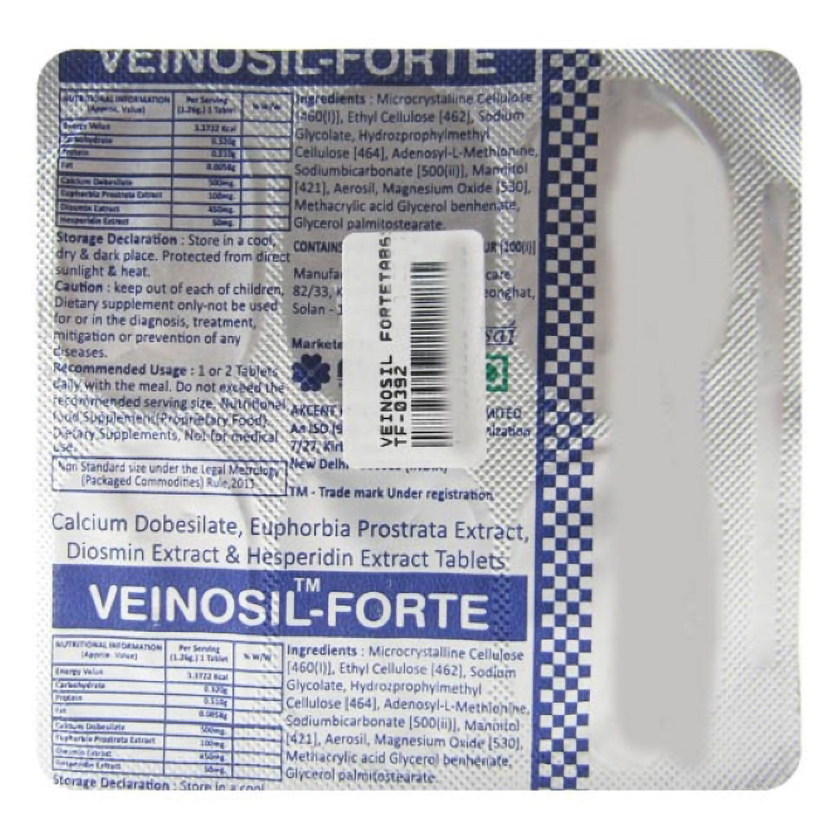 Buy Veinosil-Forte Tablet 6's Online