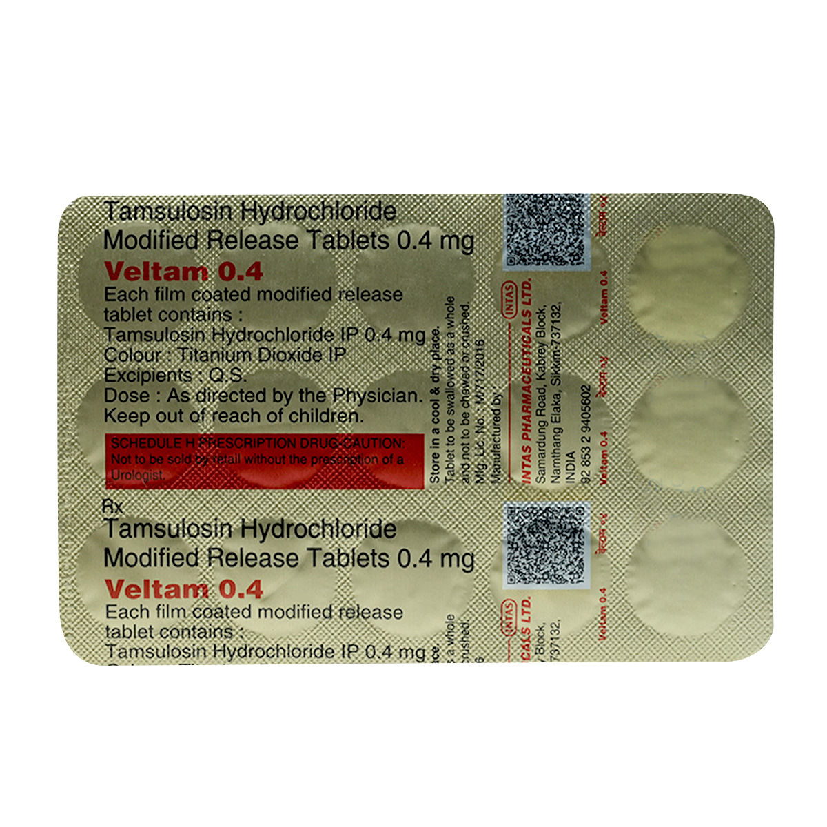 Buy Veltam 0.4 Tablet 15's Online