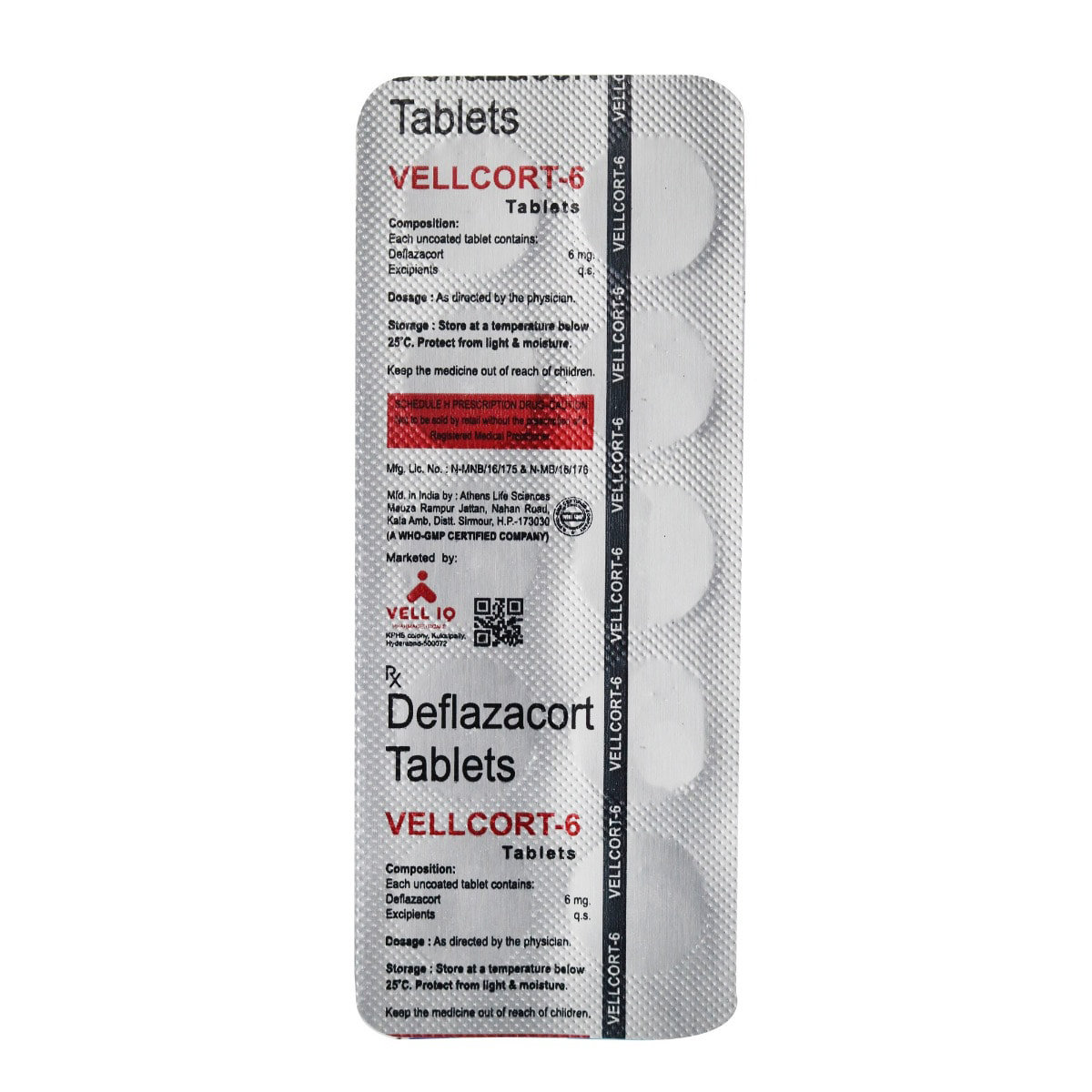 Vellcort 6 mg Tablet 10's, Pack of 10 TabletS Vellcort 6 mg Tablet 10's, Pack of 10 TabletS