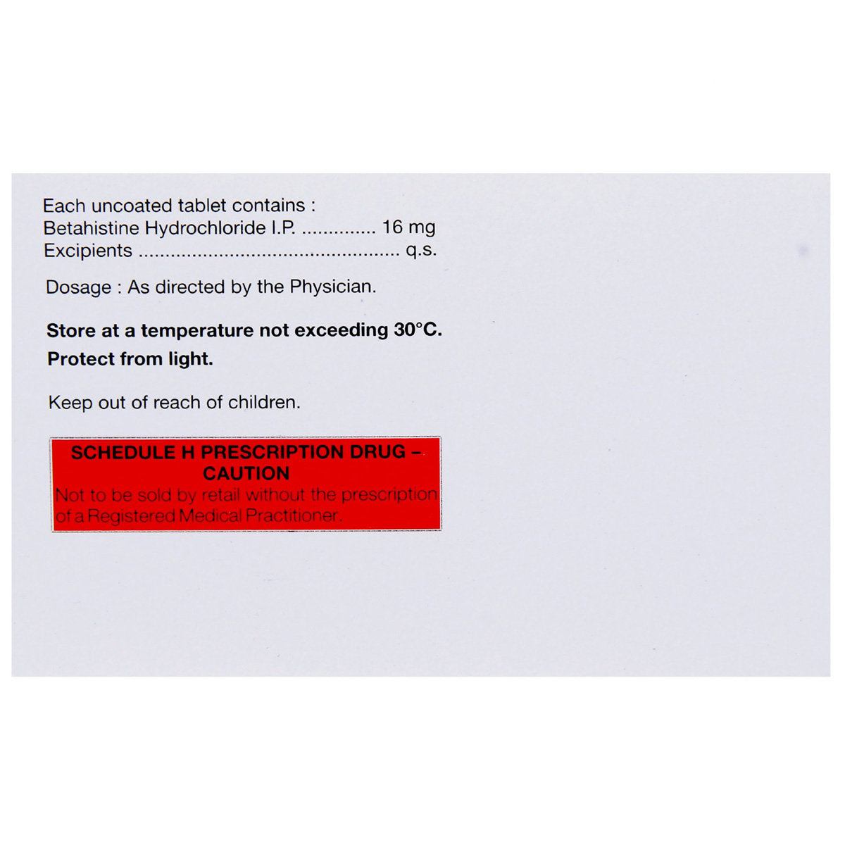 Vertin 16 Tablet 15's, Pack of 15 TABLETS Vertin 16 Tablet 15's, Pack of 15 TABLETS