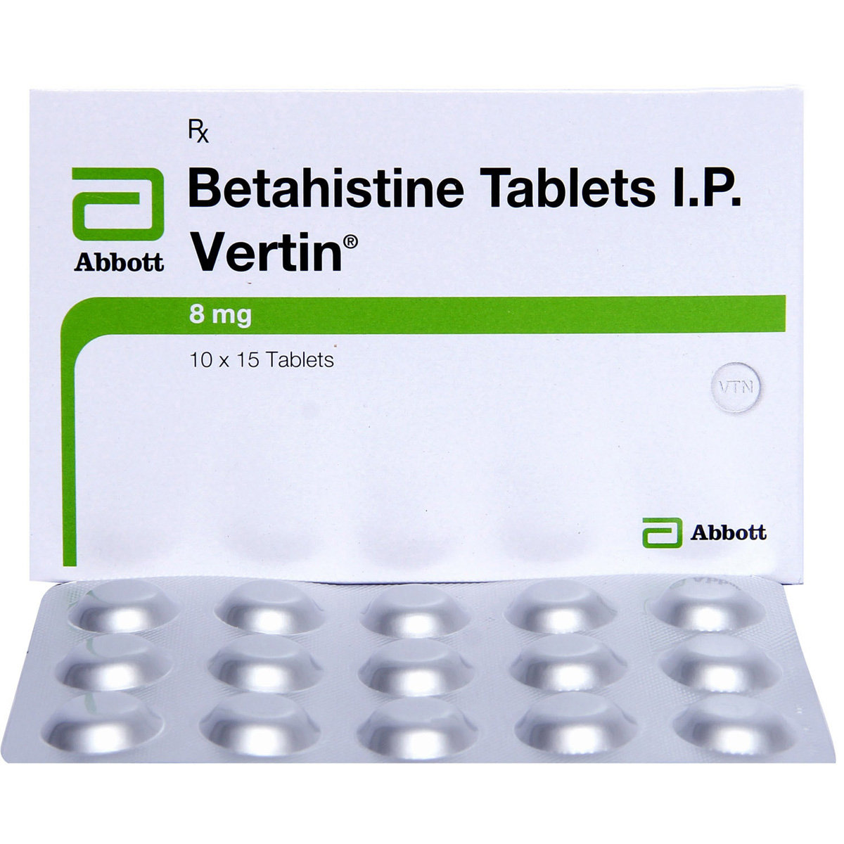Vertin 8 mg Tablet 15's, Pack of 15 TABLETS Vertin 8 mg Tablet 15's, Pack of 15 TABLETS