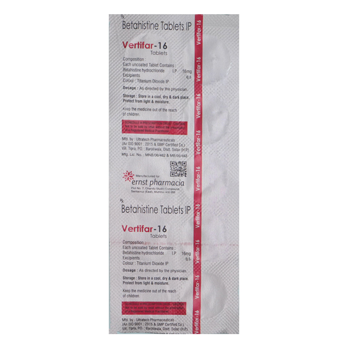 Vertifar-16 Tablet 10's, Pack of 10 TabletS Vertifar-16 Tablet 10's, Pack of 10 TabletS