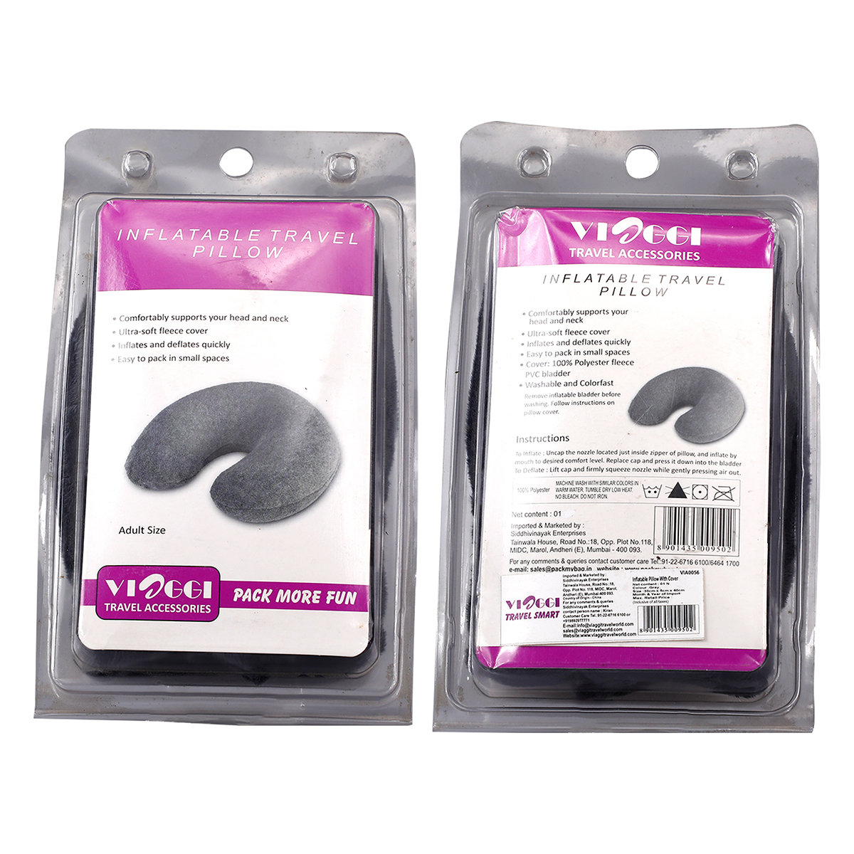 Viaggi Air Neck Pillow Fleece Cover Universal, 1 Count, Pack of 1 Viaggi Air Neck Pillow Fleece Cover Universal, 1 Count, Pack of 1