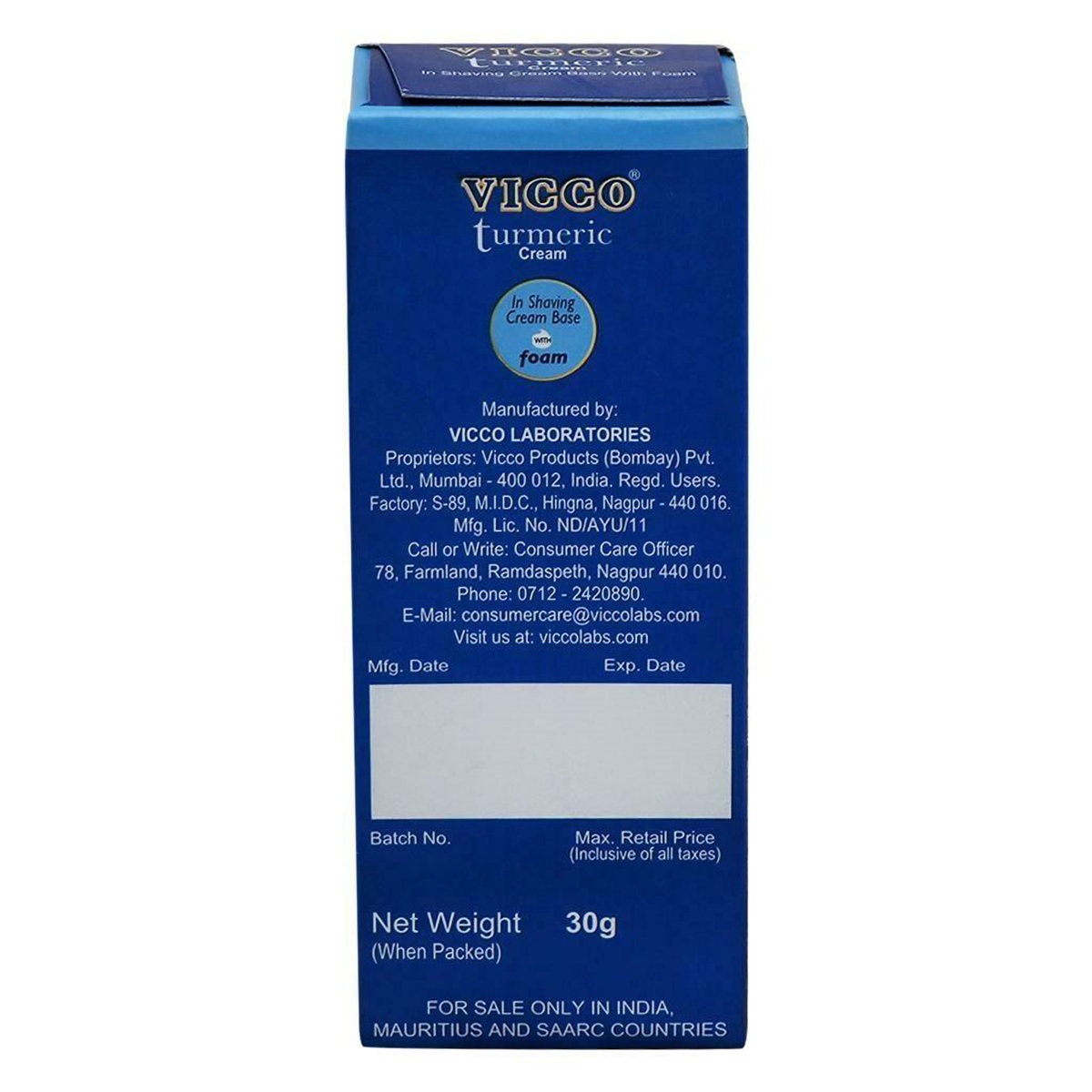 Vicco Turmeric Shaving Cream, 30 gm, Pack of 1 Vicco Turmeric Shaving Cream, 30 gm, Pack of 1