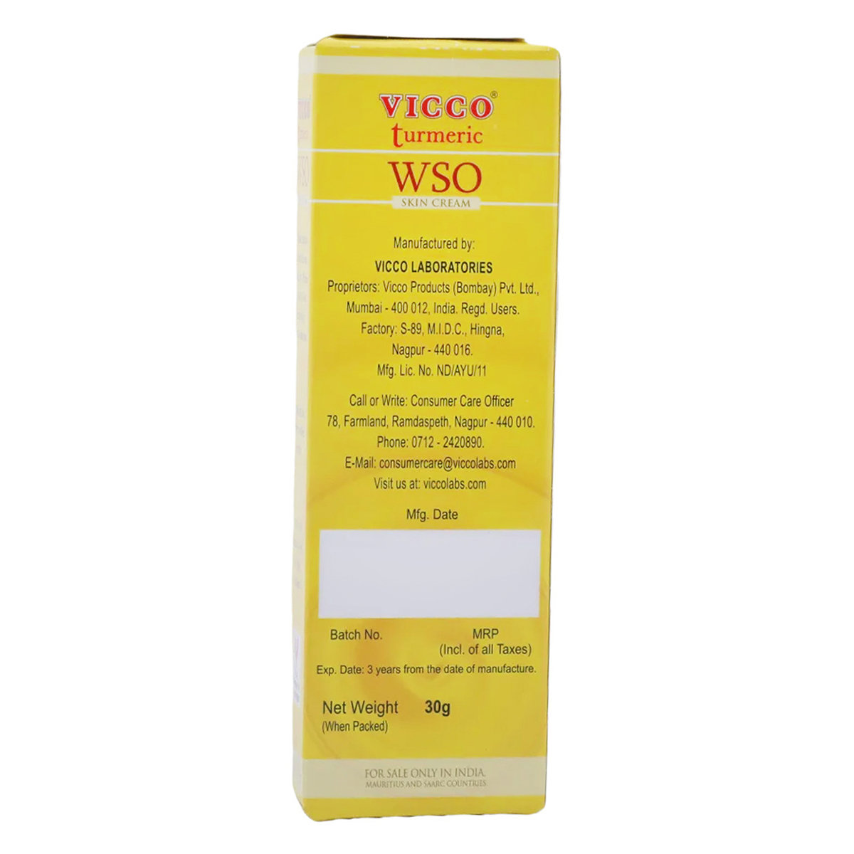 Vicco Turmeric WSO Skin Cream 30 gm | For Skin Infections, Boils, Wounds, Pimple & Acne | Ayurvedic Cream, Pack of 1 Vicco Turmeric WSO Skin Cream 30 gm | For Skin Infections, Boils, Wounds, Pimple & Acne | Ayurvedic Cream, Pack of 1