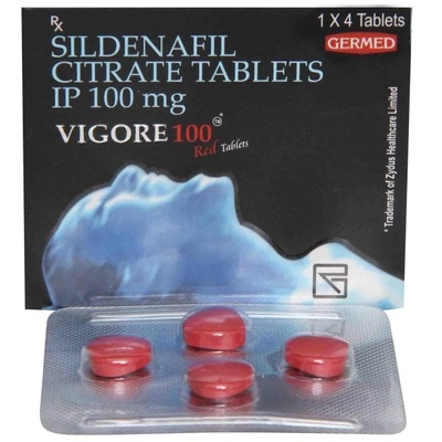 Vigore 100 Red Tablet 4's, Pack of 4 TABLETS