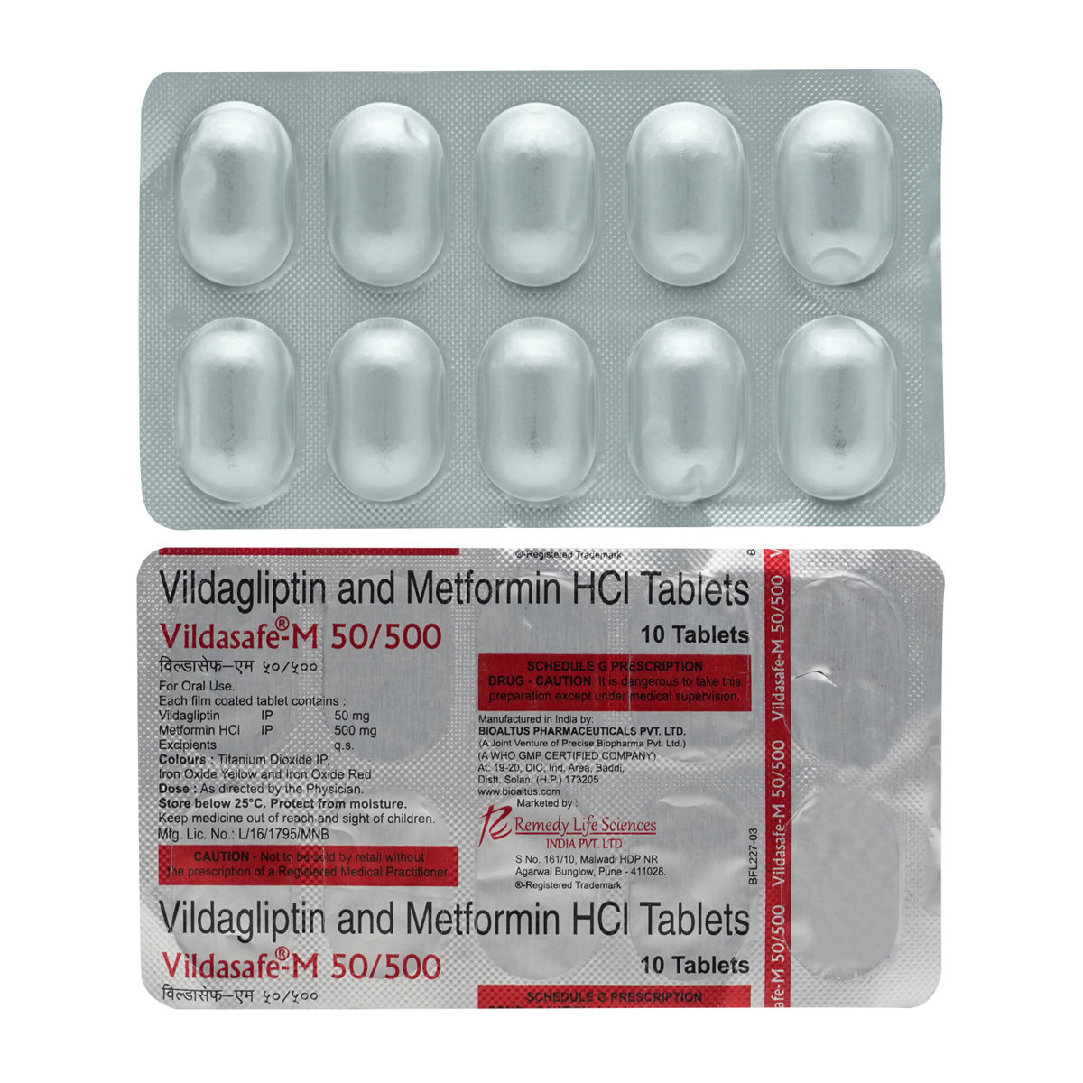Vildasafe-M 50/500 Tablet 10's, Pack of 10 TABLETS Vildasafe-M 50/500 Tablet 10's, Pack of 10 TABLETS
