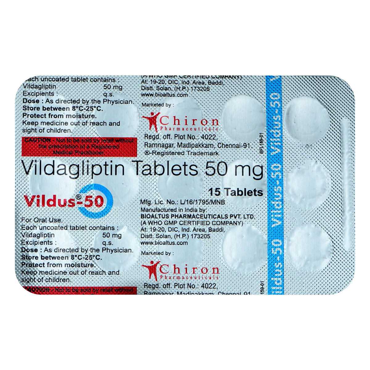 Vildus 50 mg Tablet 15's, Pack of 15 TabletS Vildus 50 mg Tablet 15's, Pack of 15 TabletS