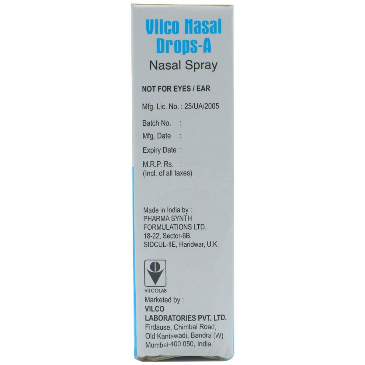 Vilco Nasal Drops-A Nasal Spray 10 ml, Pack of 1 SPRAY Vilco Nasal Drops-A Nasal Spray 10 ml, Pack of 1 SPRAY