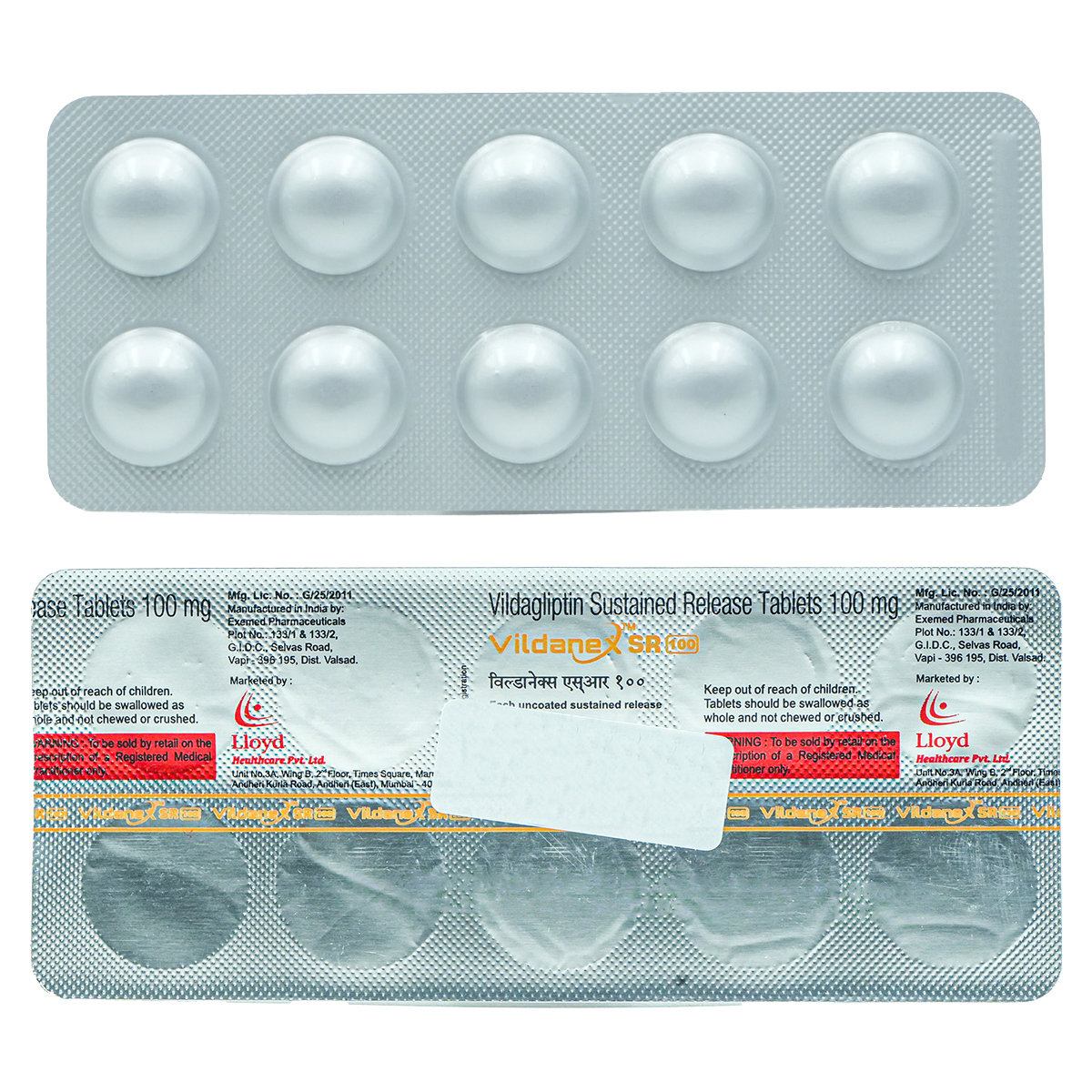 Vildanex SR 100 Tablet 10's, Pack of 10 TABLETS Vildanex SR 100 Tablet 10's, Pack of 10 TABLETS