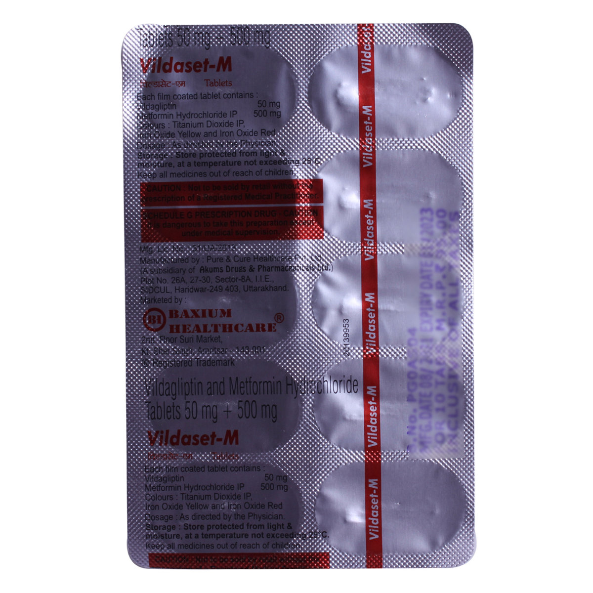 Vildaset-M 50/500 Tablet 10's, Pack of 10 TABLETS Vildaset-M 50/500 Tablet 10's, Pack of 10 TABLETS
