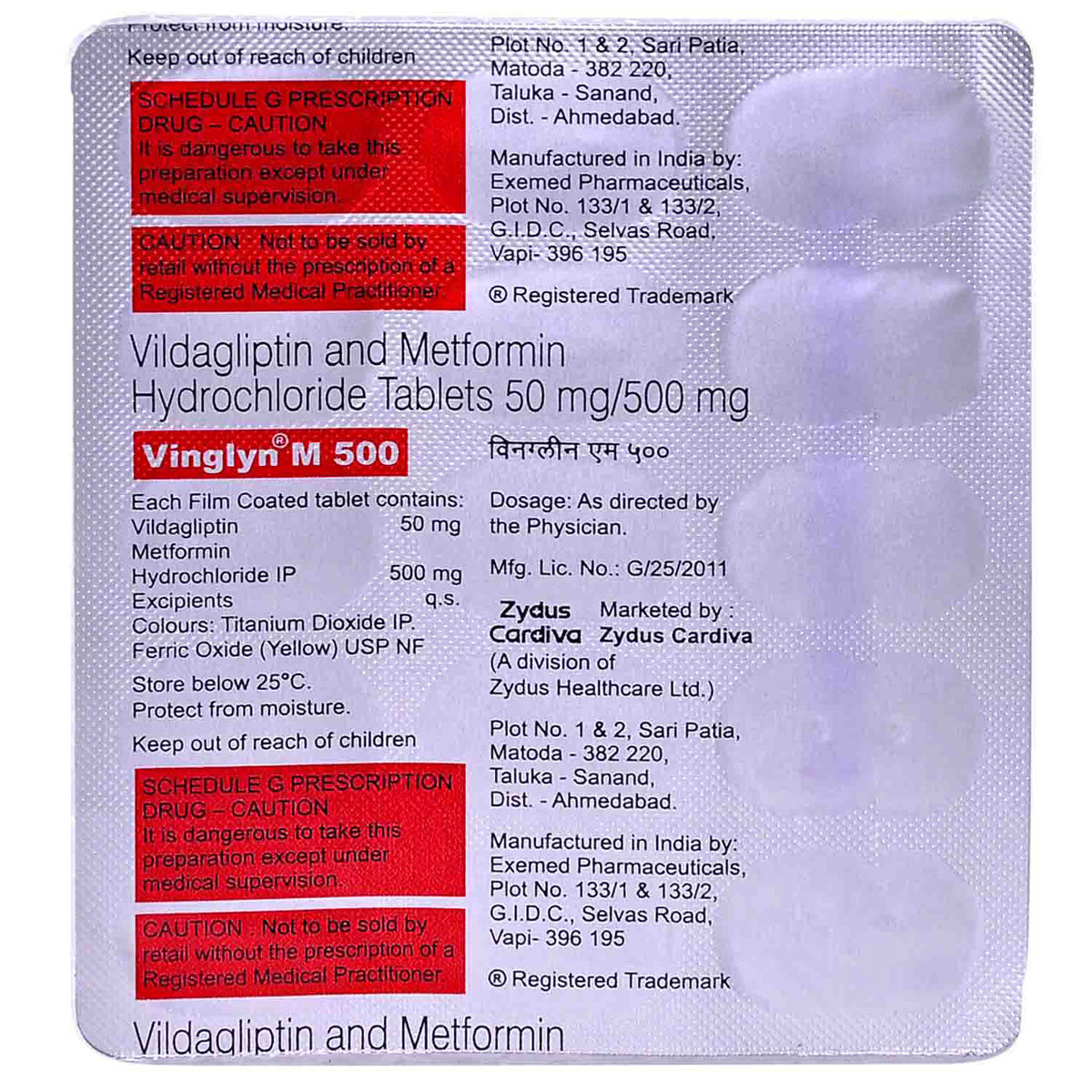Vinglyn M 500 Tablet 15's, Pack of 15 TABLETS Vinglyn M 500 Tablet 15's, Pack of 15 TABLETS
