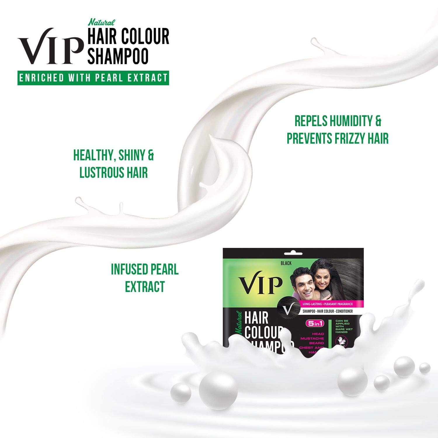 Vip Natural Black Hair Colour Shampoo, 40 ml, Pack of 1 Vip Natural Black Hair Colour Shampoo, 40 ml, Pack of 1